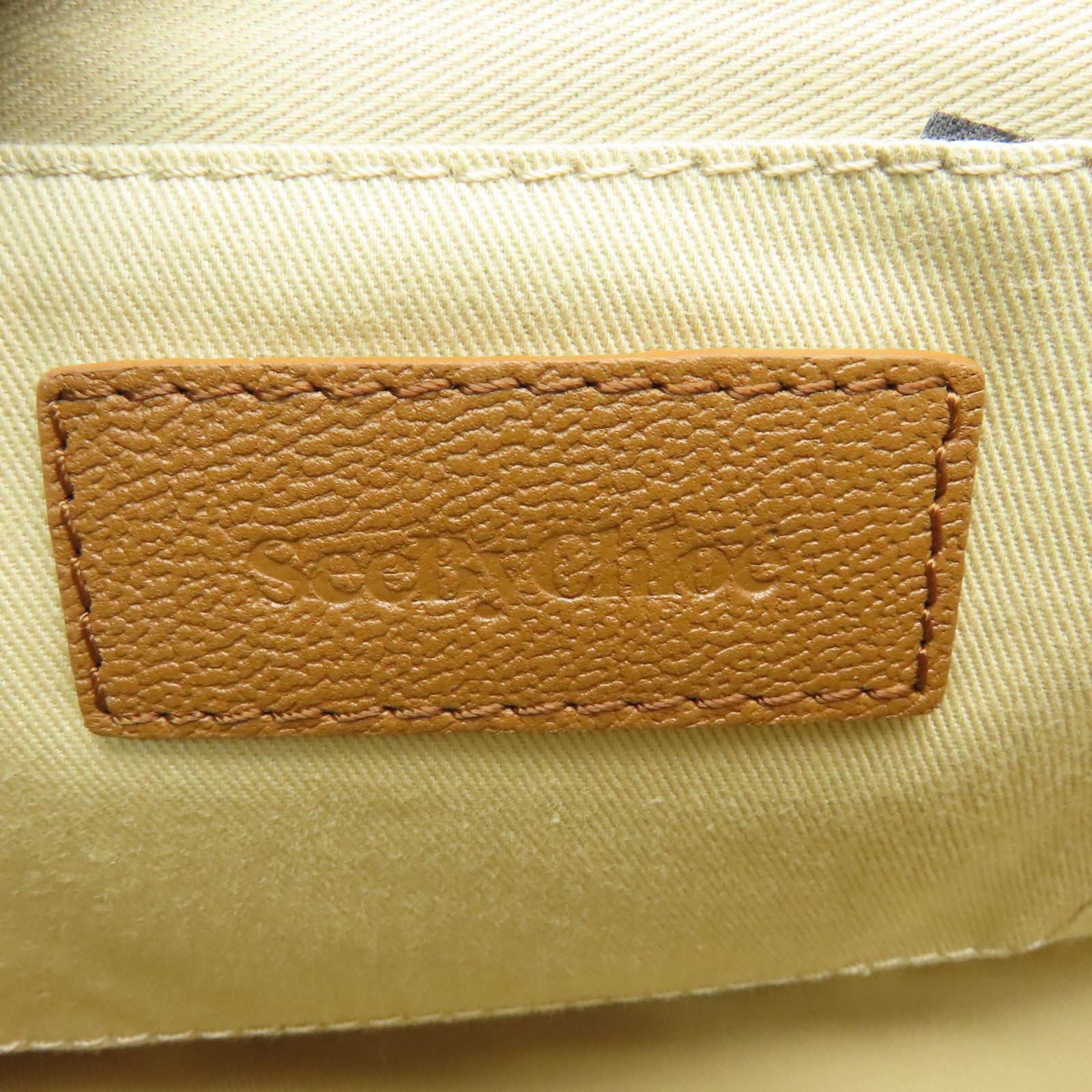 SEE BY CHLOE 牛皮皮革Shoulder Bag金扣肩背袋棕色