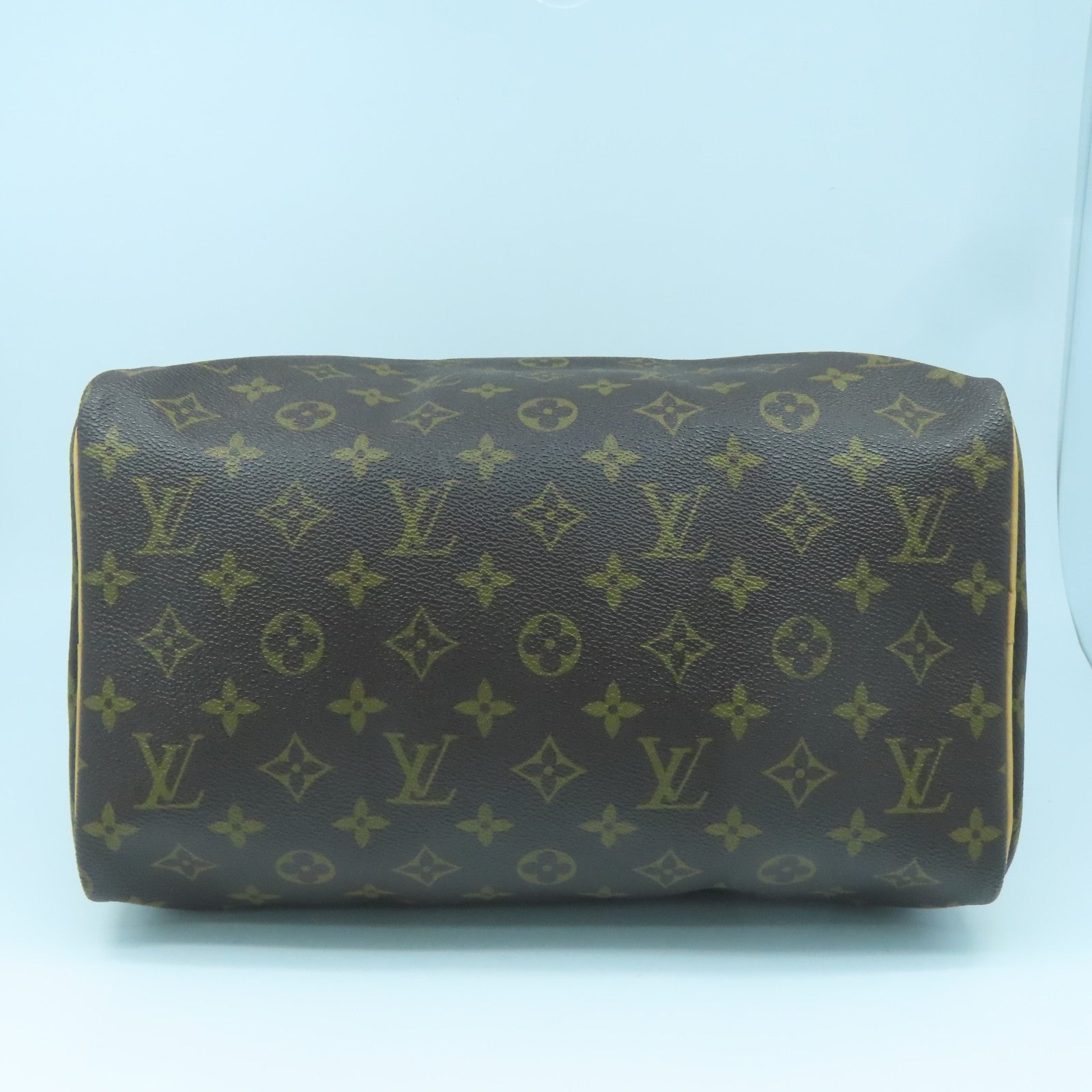 LOUIS VUITTON Monogram Speedy 30 Gold Buckle Bag Brown