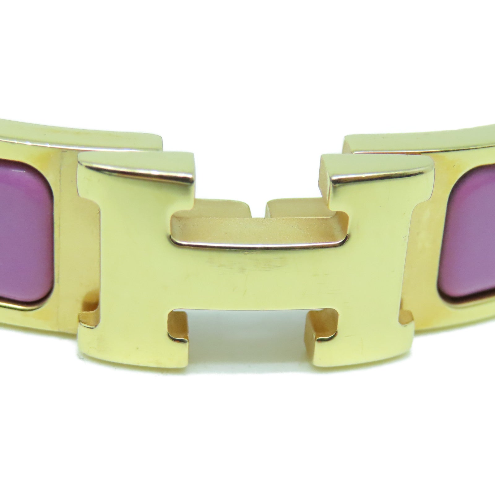 HERMES Metal/Enamel Clic H Bracelet Purple