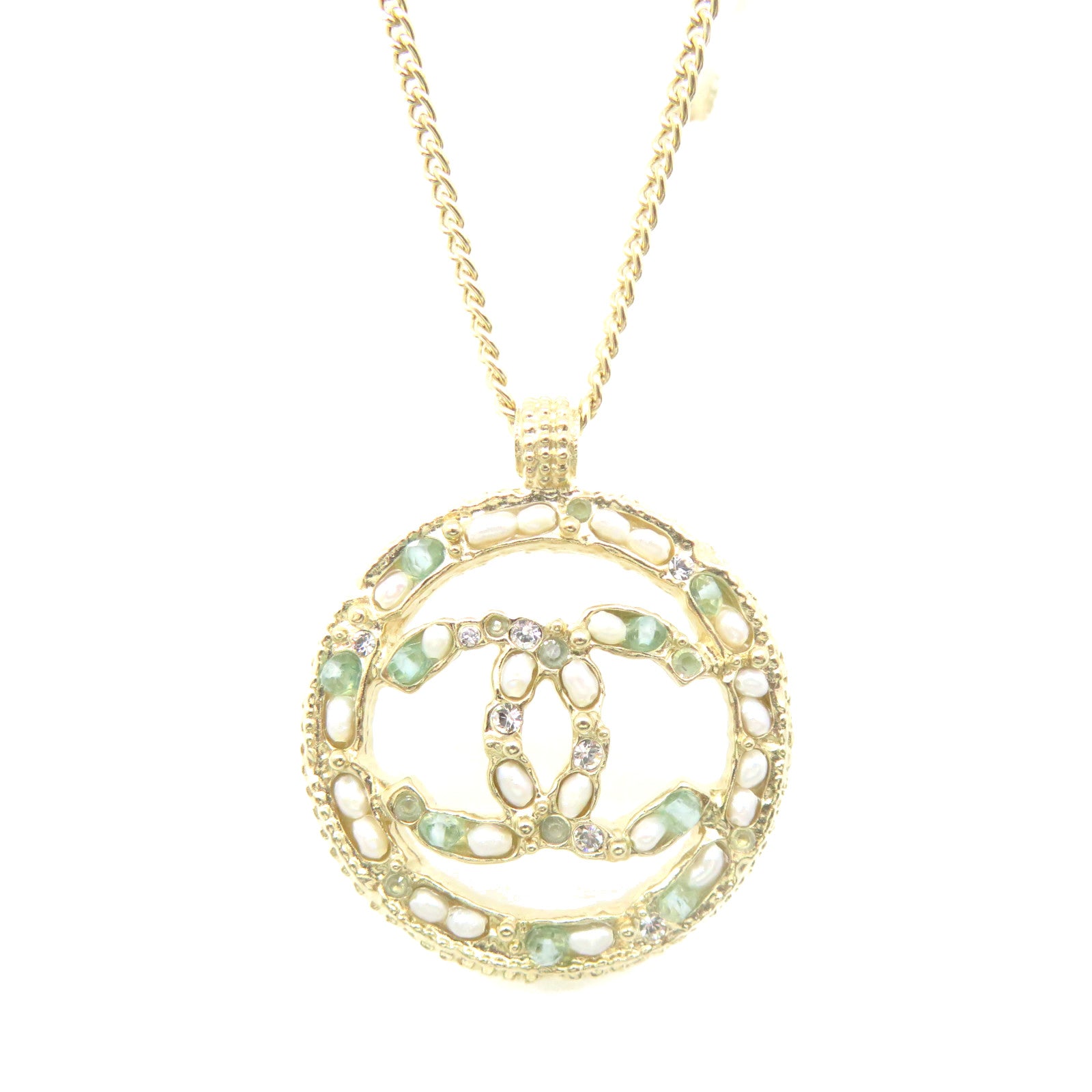 CHANEL 金属/PVC CC Necklace项链金色/彩色