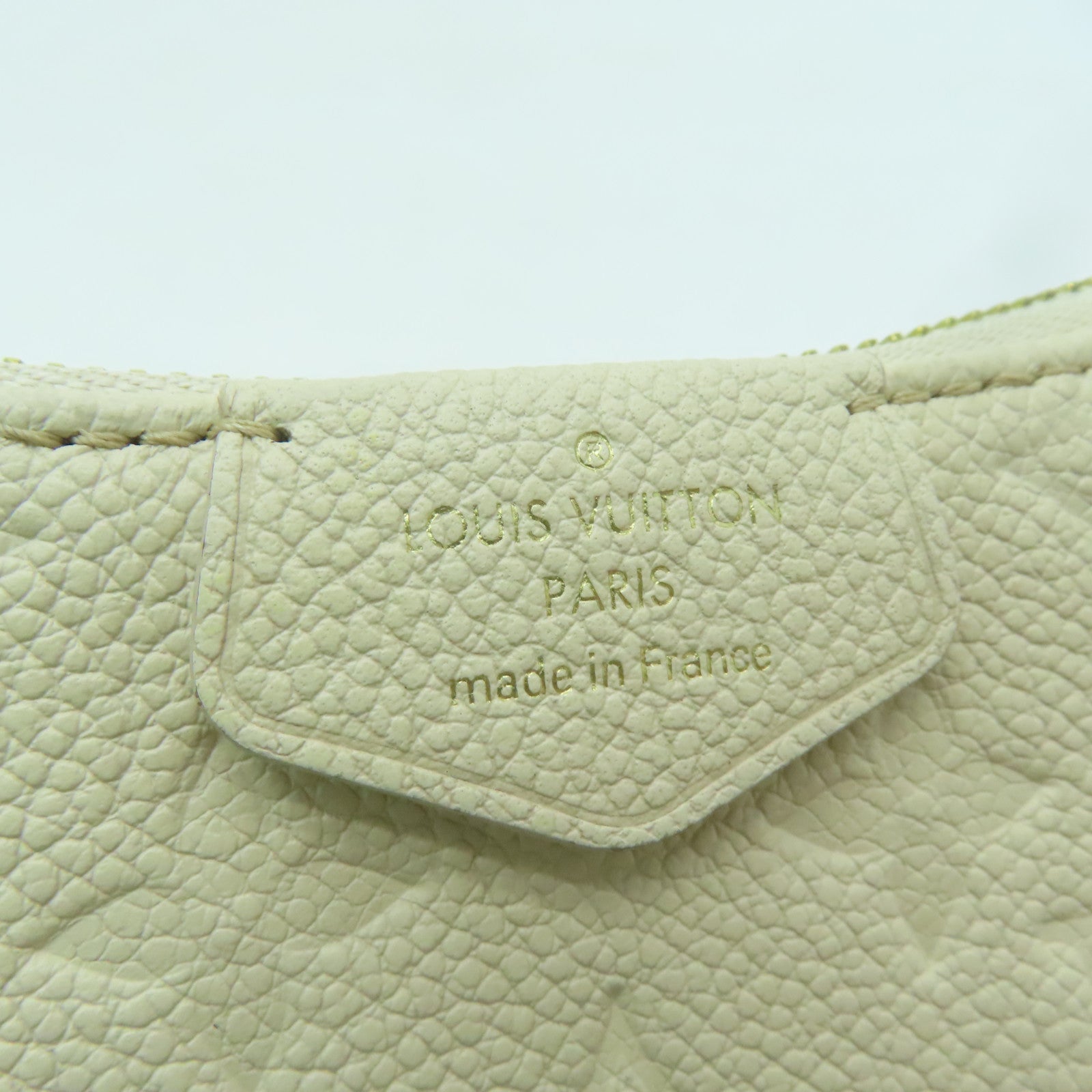 LOUIS VUITTON 【激減優惠】Monogram Empreinte Easy Pouch On Strap金扣肩背包米白色