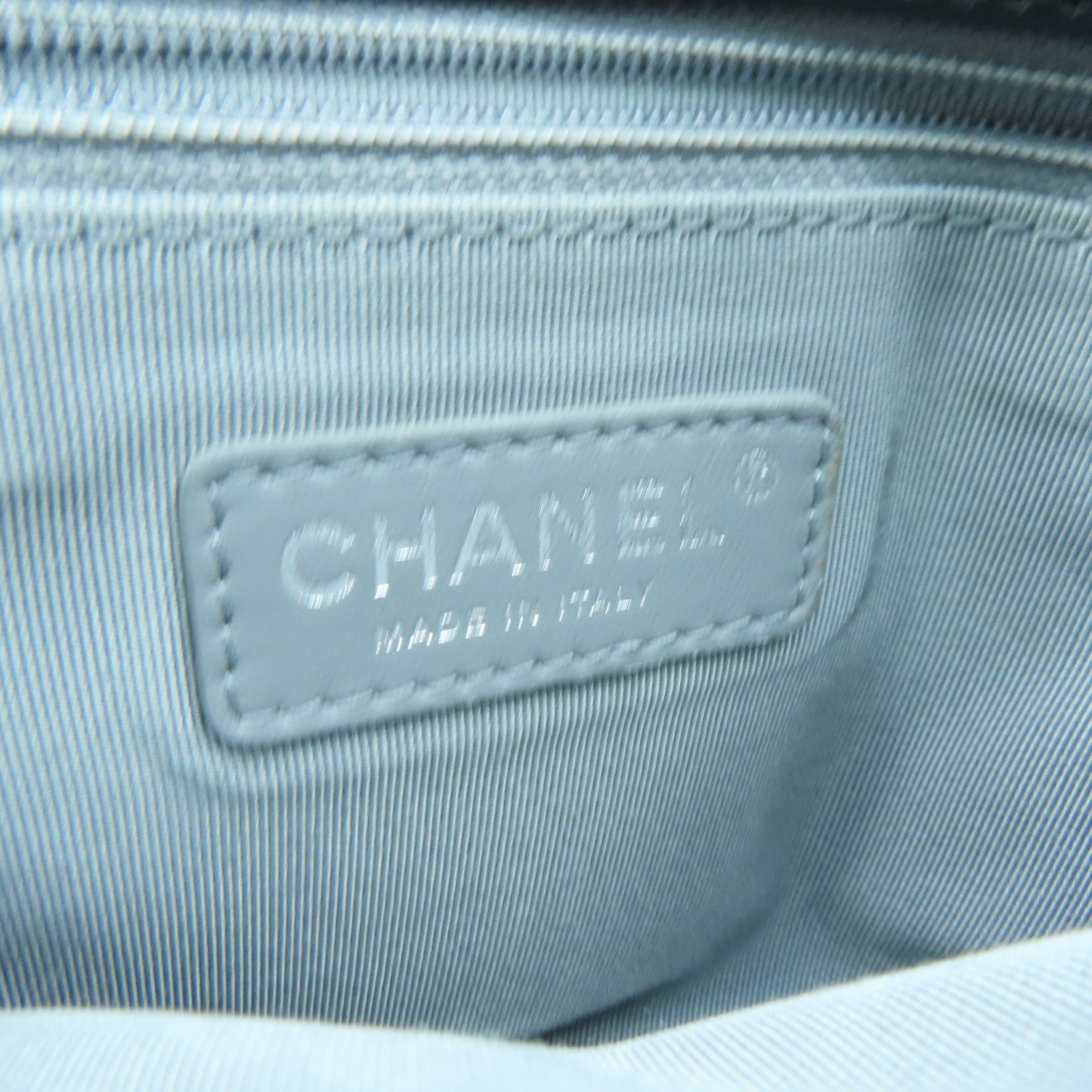 CHANEL 菱格Chain Shoulder銀扣鏈帶肩背袋黑色