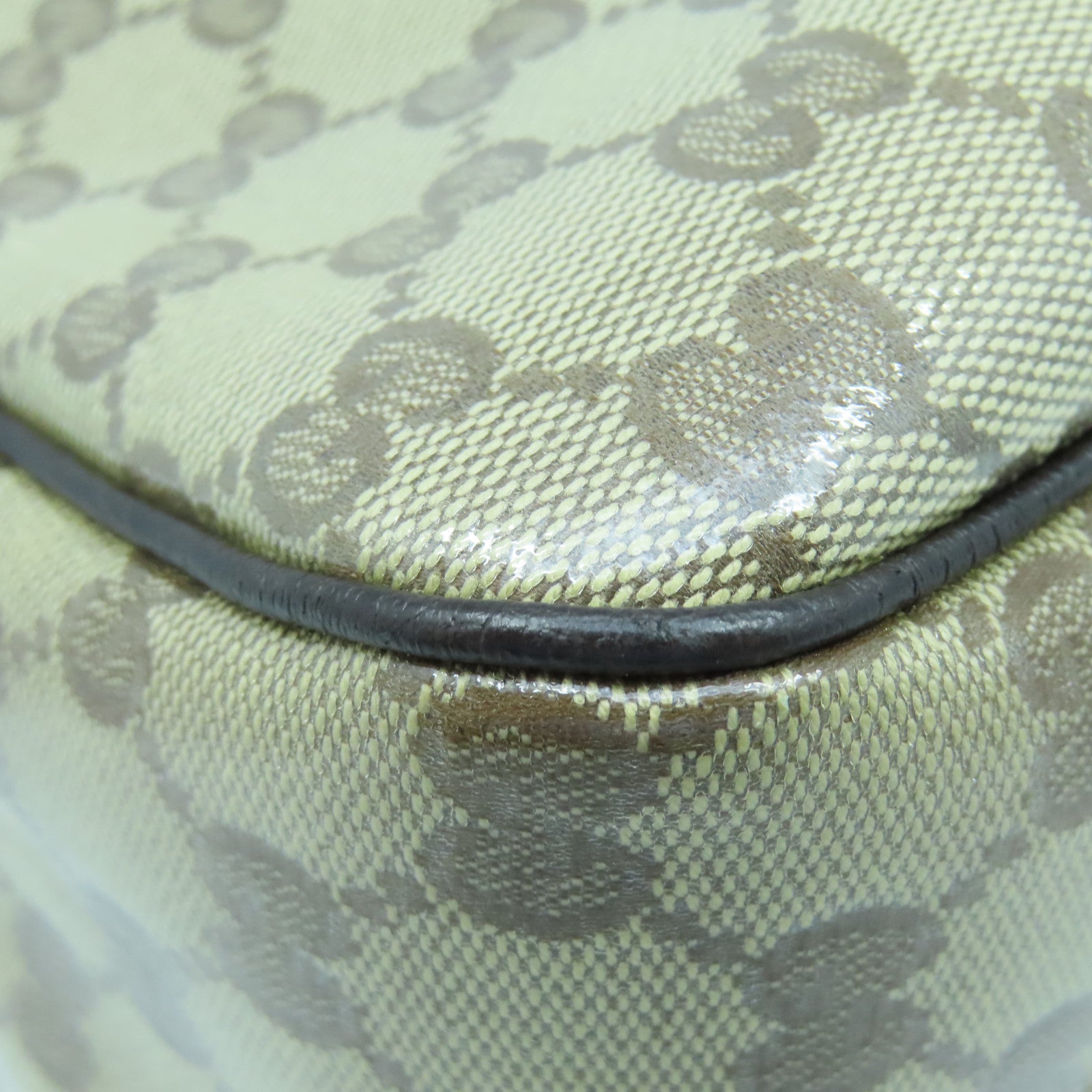 GUCCI 塗層帆布Tote Bag金扣手挽袋棕色