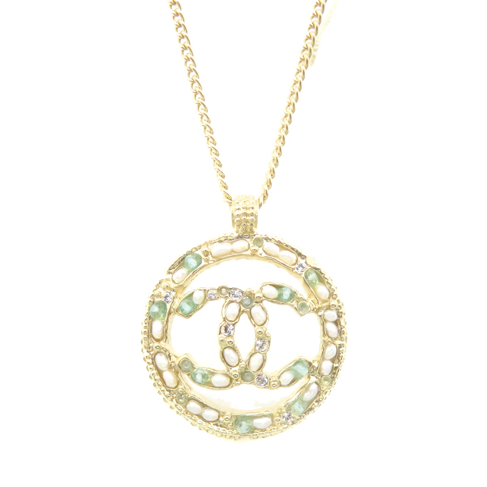 CHANEL 金属/PVC CC Necklace项链金色/彩色