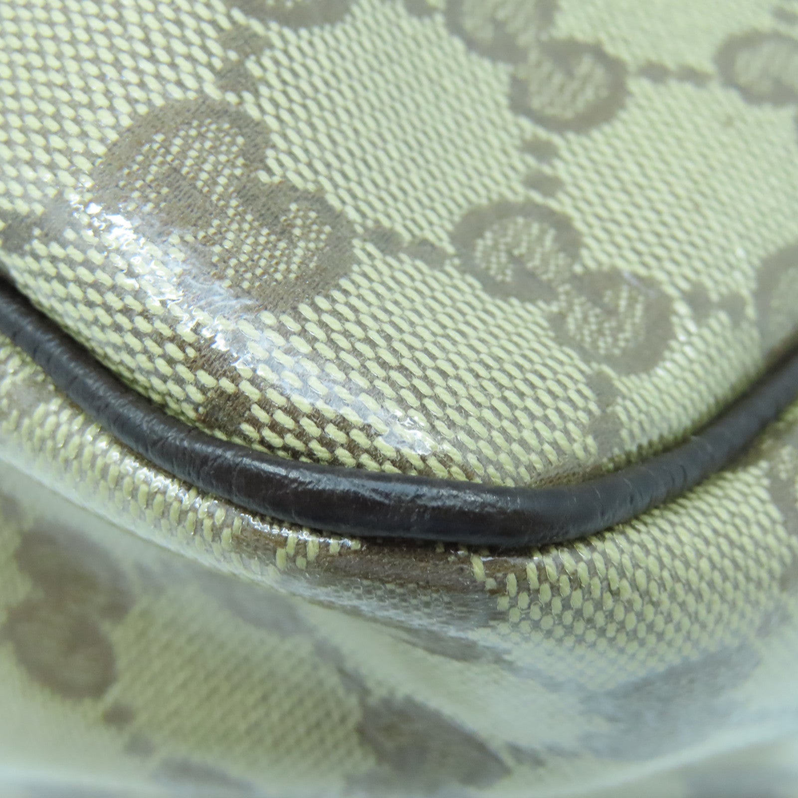 GUCCI 塗層帆布Tote Bag金扣手挽袋棕色