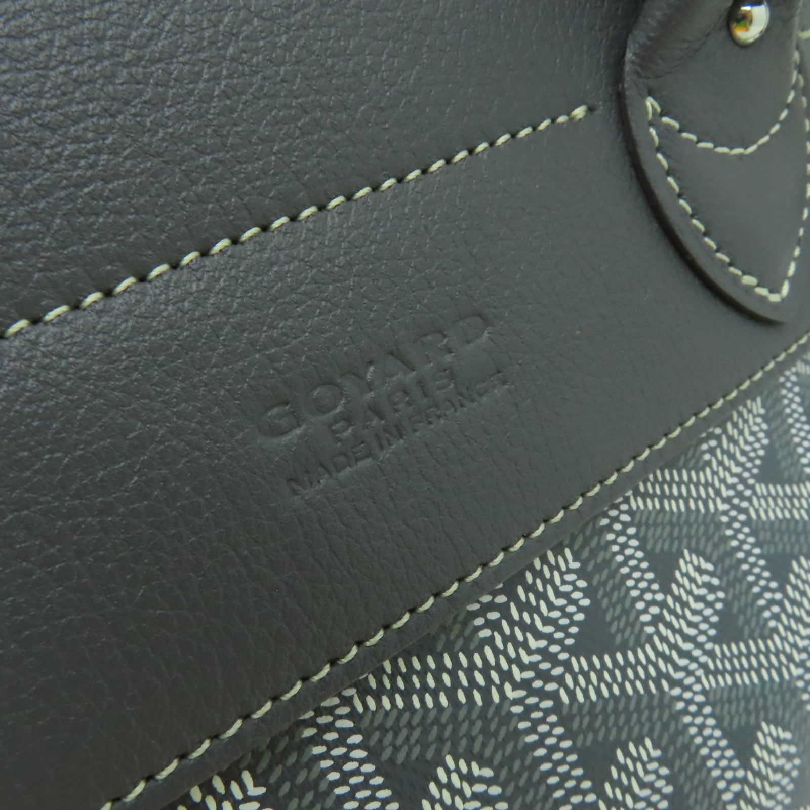 GOYARD 【激減優惠】塗層帆布/牛皮皮革Backpack銀扣背包灰色