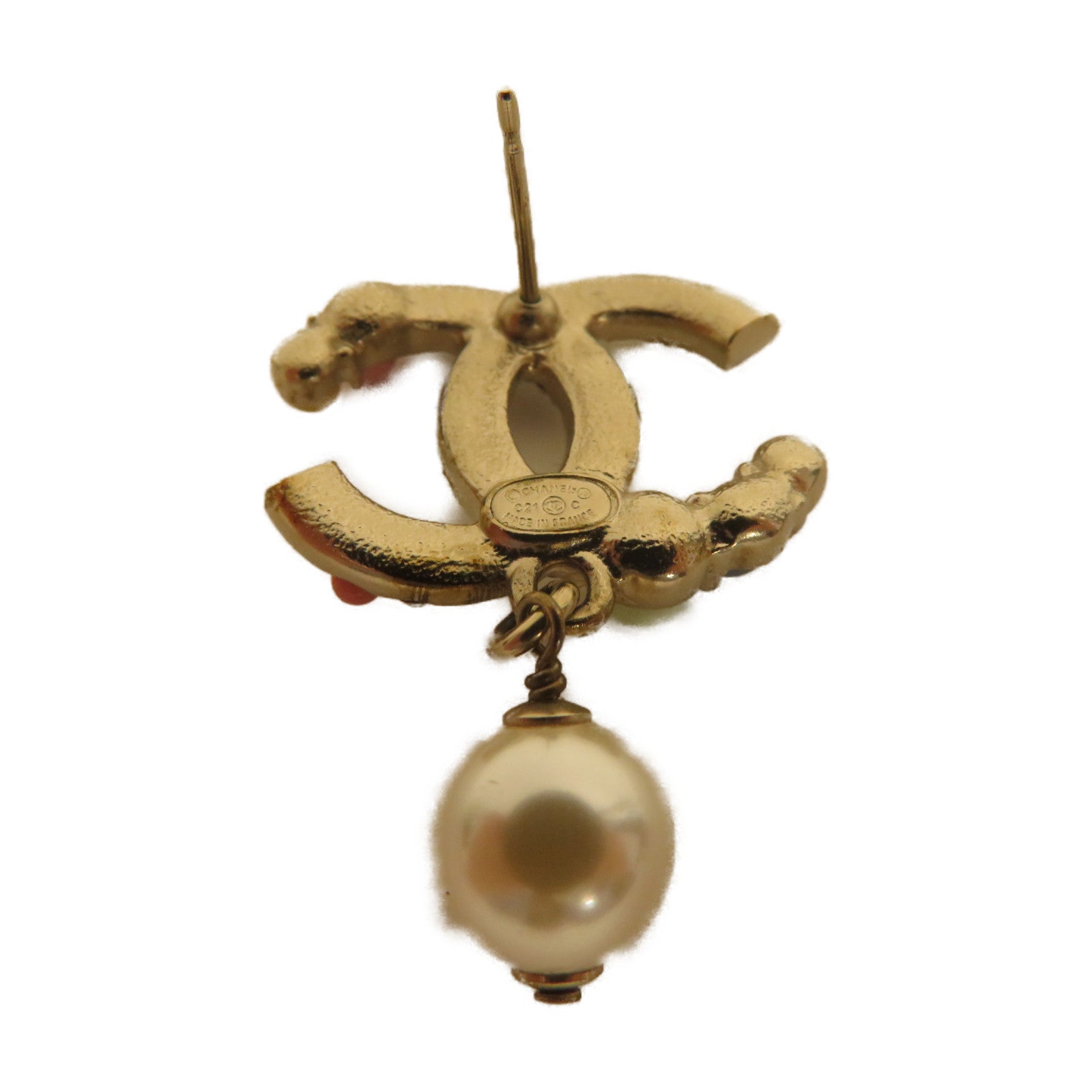 CHANEL 金屬/仿珍珠Earring耳環彩色/金色