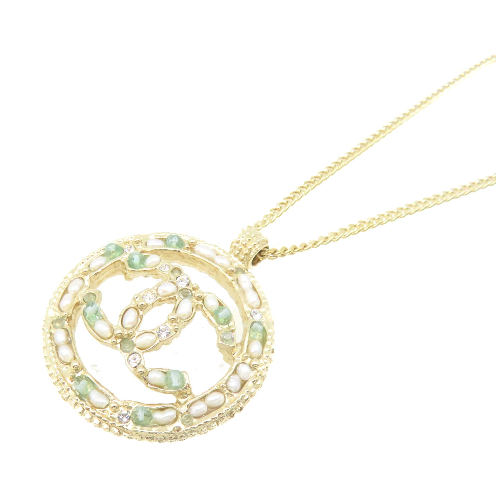 CHANEL 金属/PVC CC Necklace项链金色/彩色
