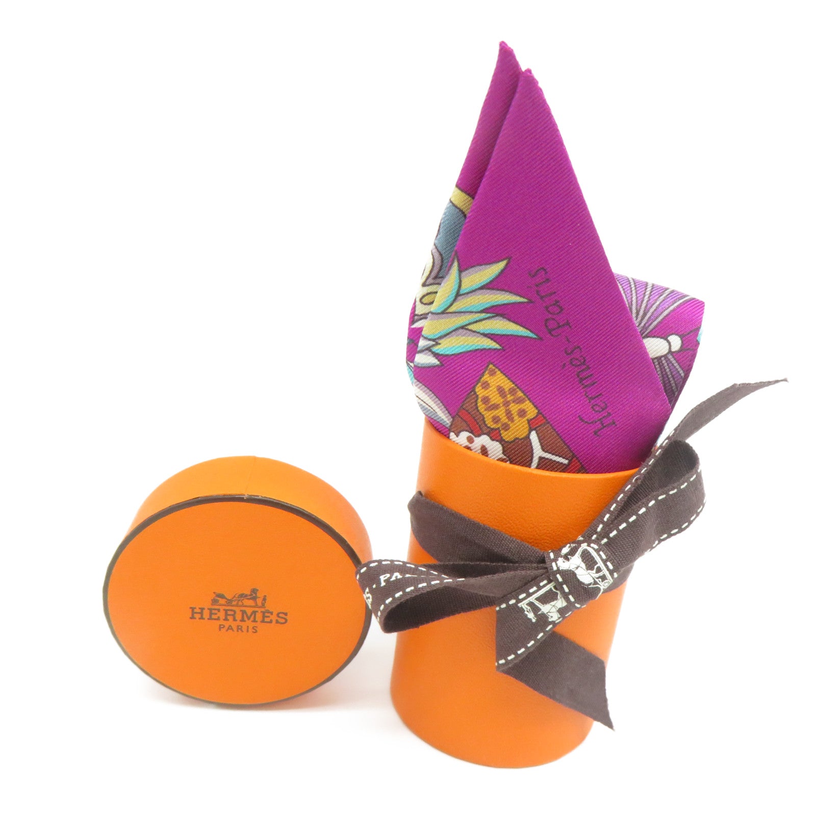 HERMES 絲質Twilly絲巾紫色