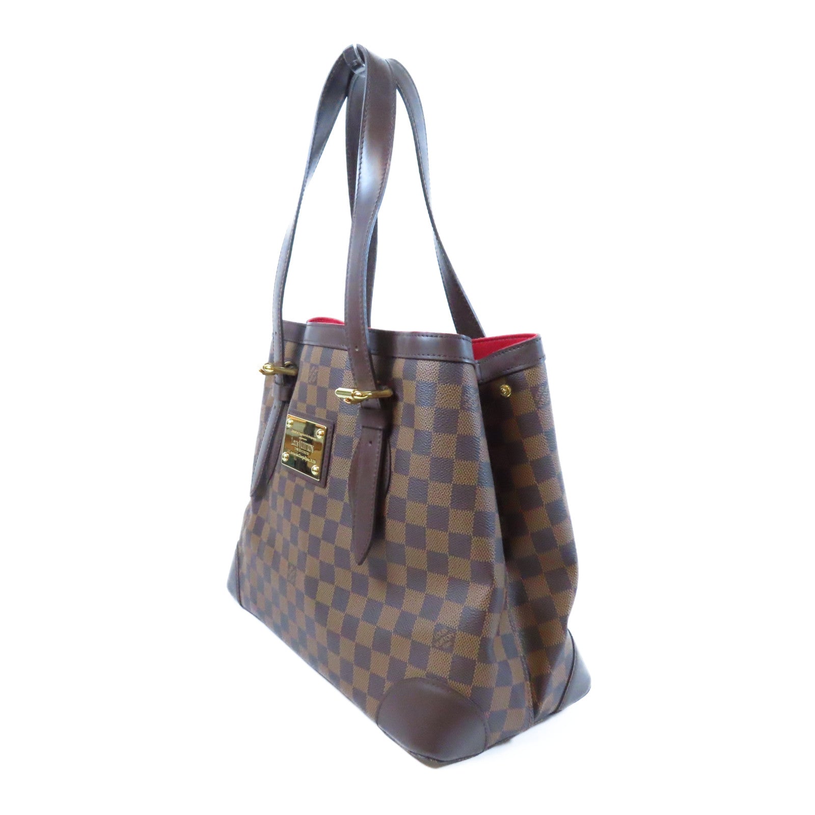 LOUIS VUITTON Damier Ebene Hampstead MM金扣肩背袋啡色