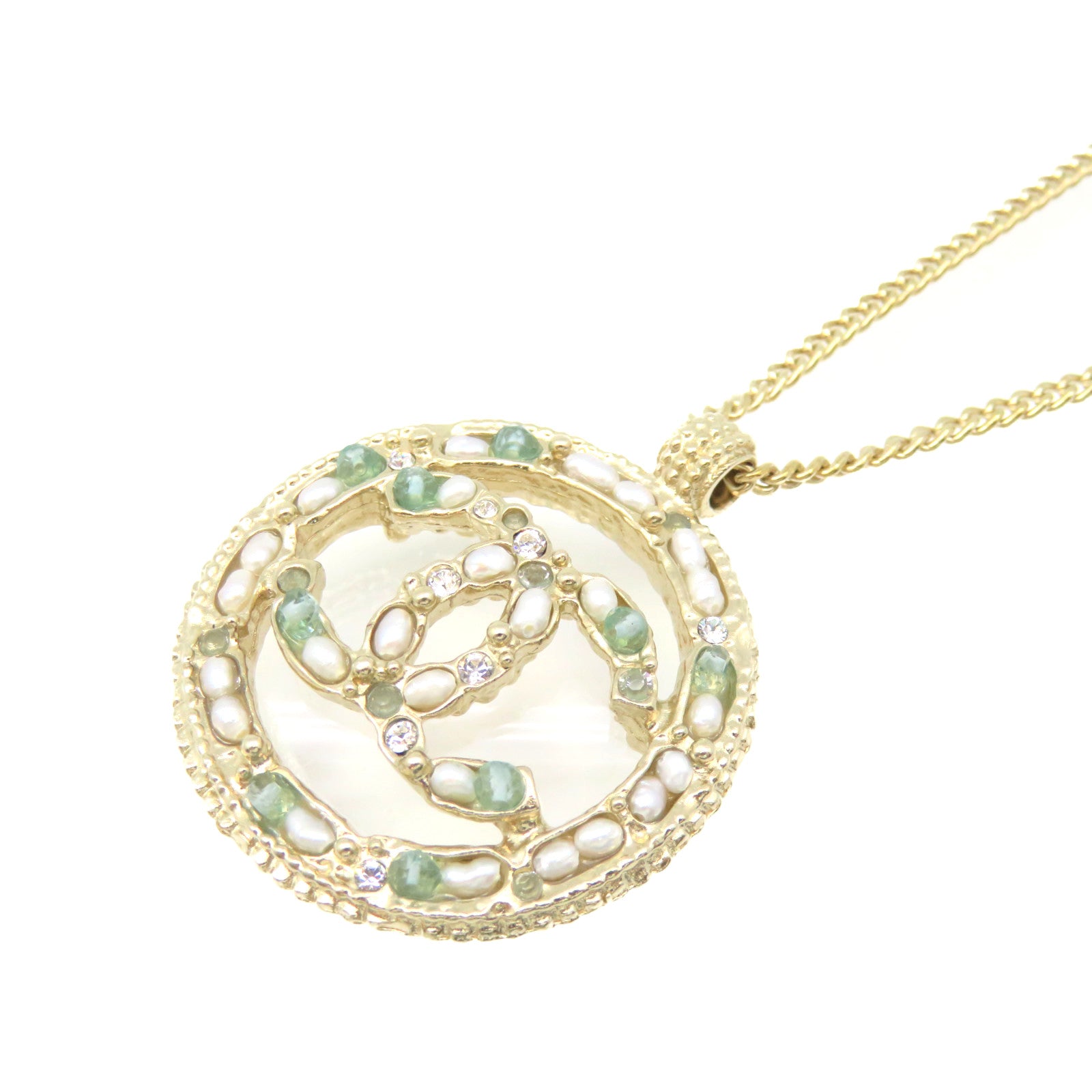 CHANEL 金属/PVC CC Necklace项链金色/彩色