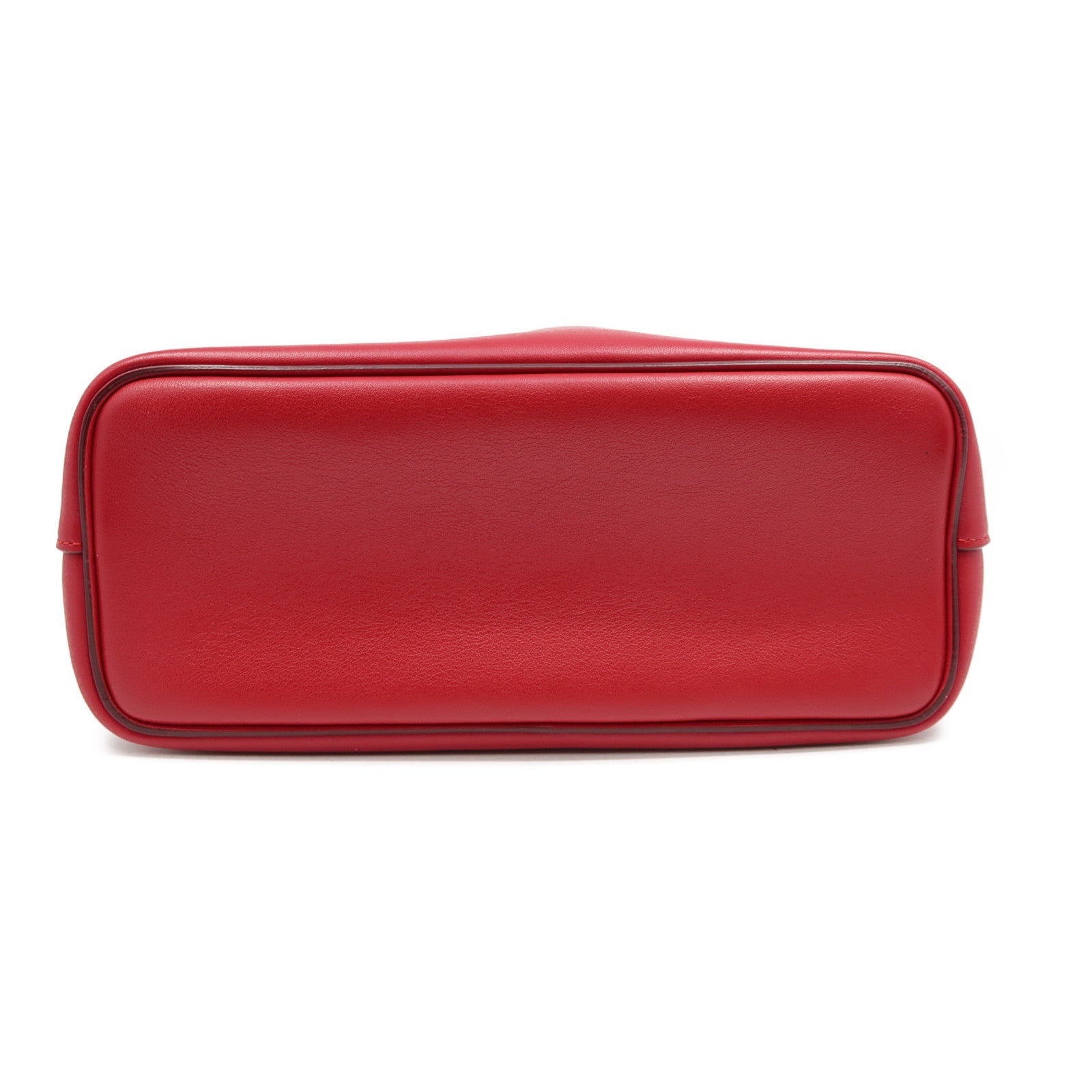 CELINE 牛皮皮革2 Way Shoulder Bag銀扣手挽肩背兩用袋紅色/灰色