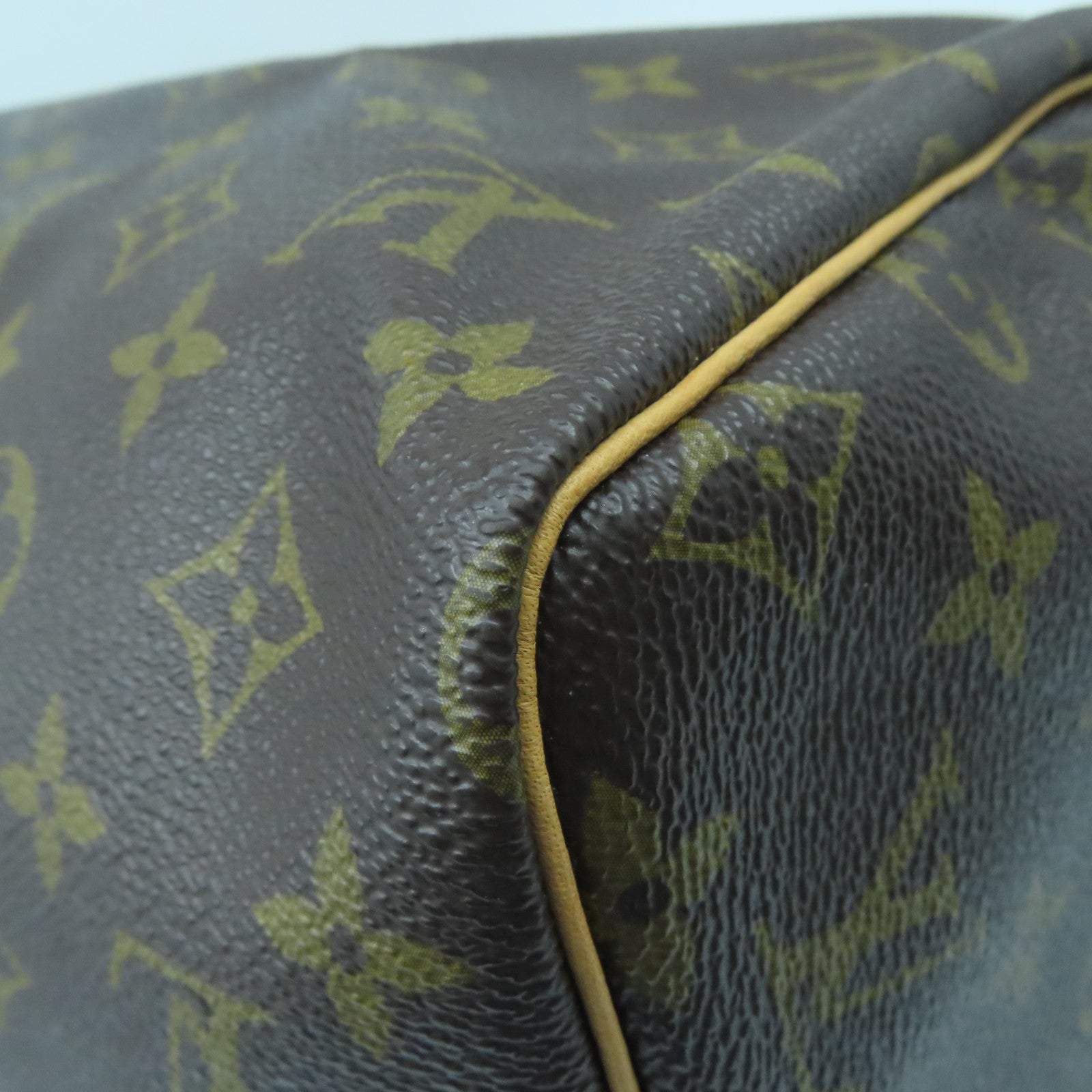 LOUIS VUITTON Monogram Speedy 30 Gold Buckle Bag Brown