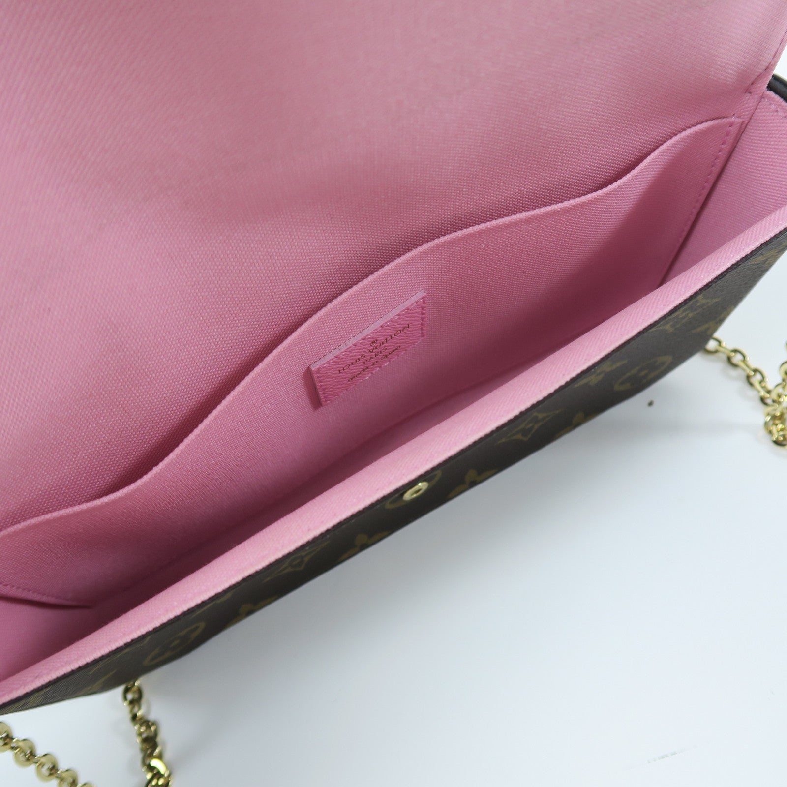 LOUIS VUITTON Monogram Felicie Pochette金扣鏈帶肩背袋彩色