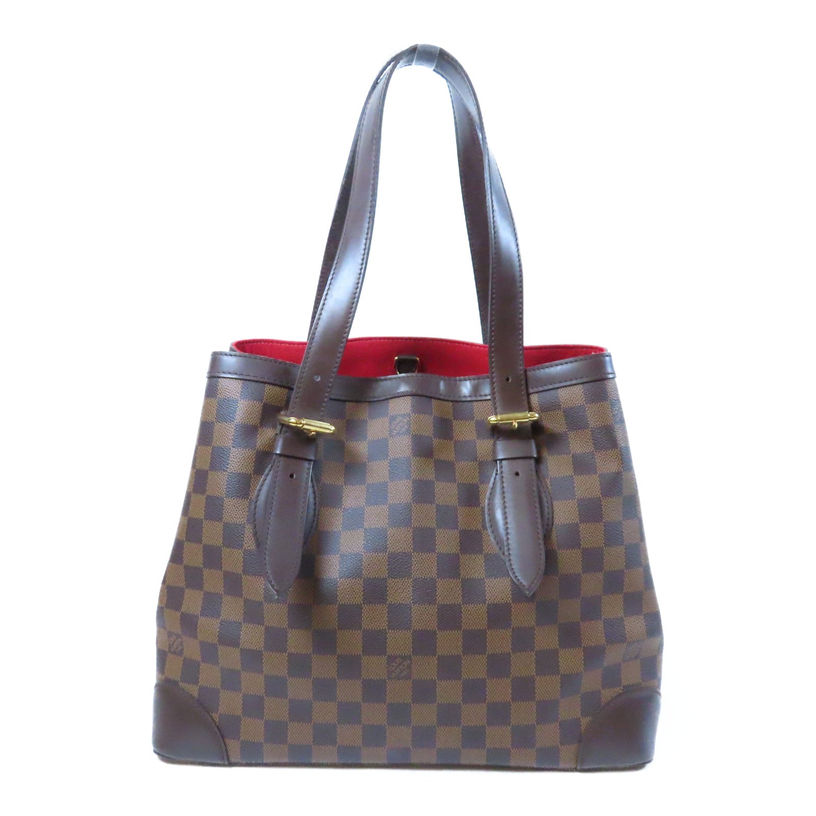 LOUIS VUITTON Damier Ebene Hampstead MM金扣肩背袋啡色