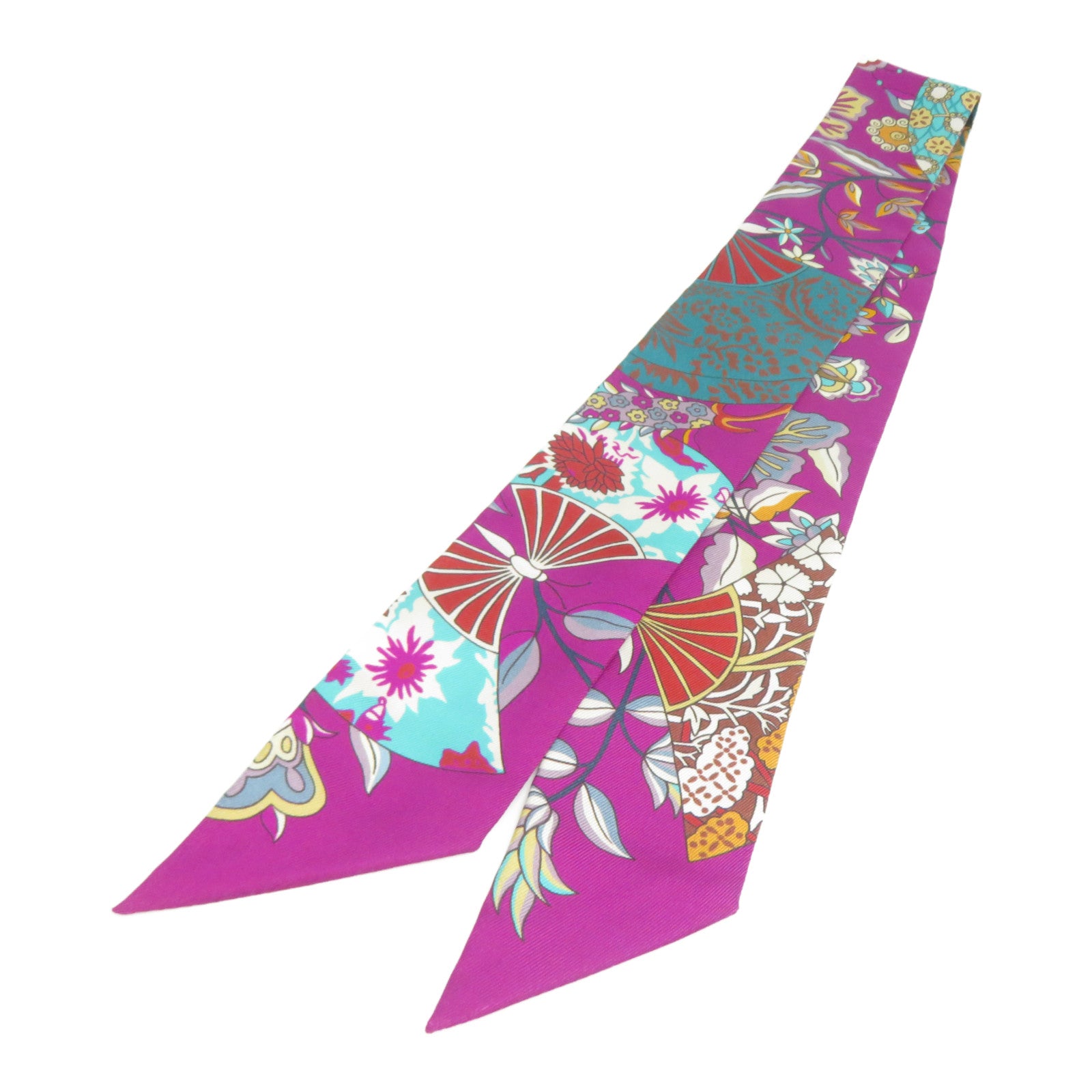 HERMES 絲質Twilly絲巾紫色