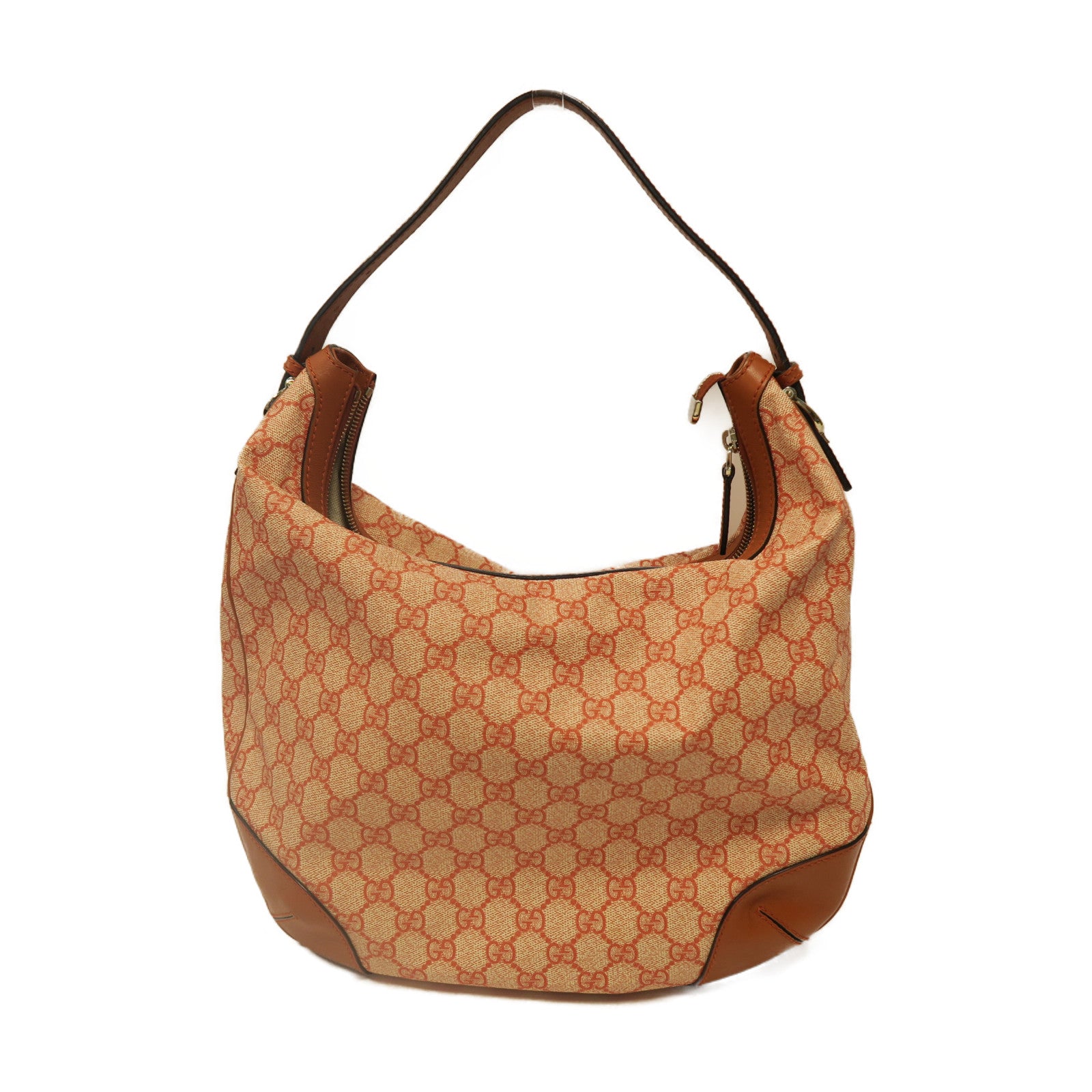 GUCCI 塗層帆布Shoulder Bag金扣肩背袋橙色
