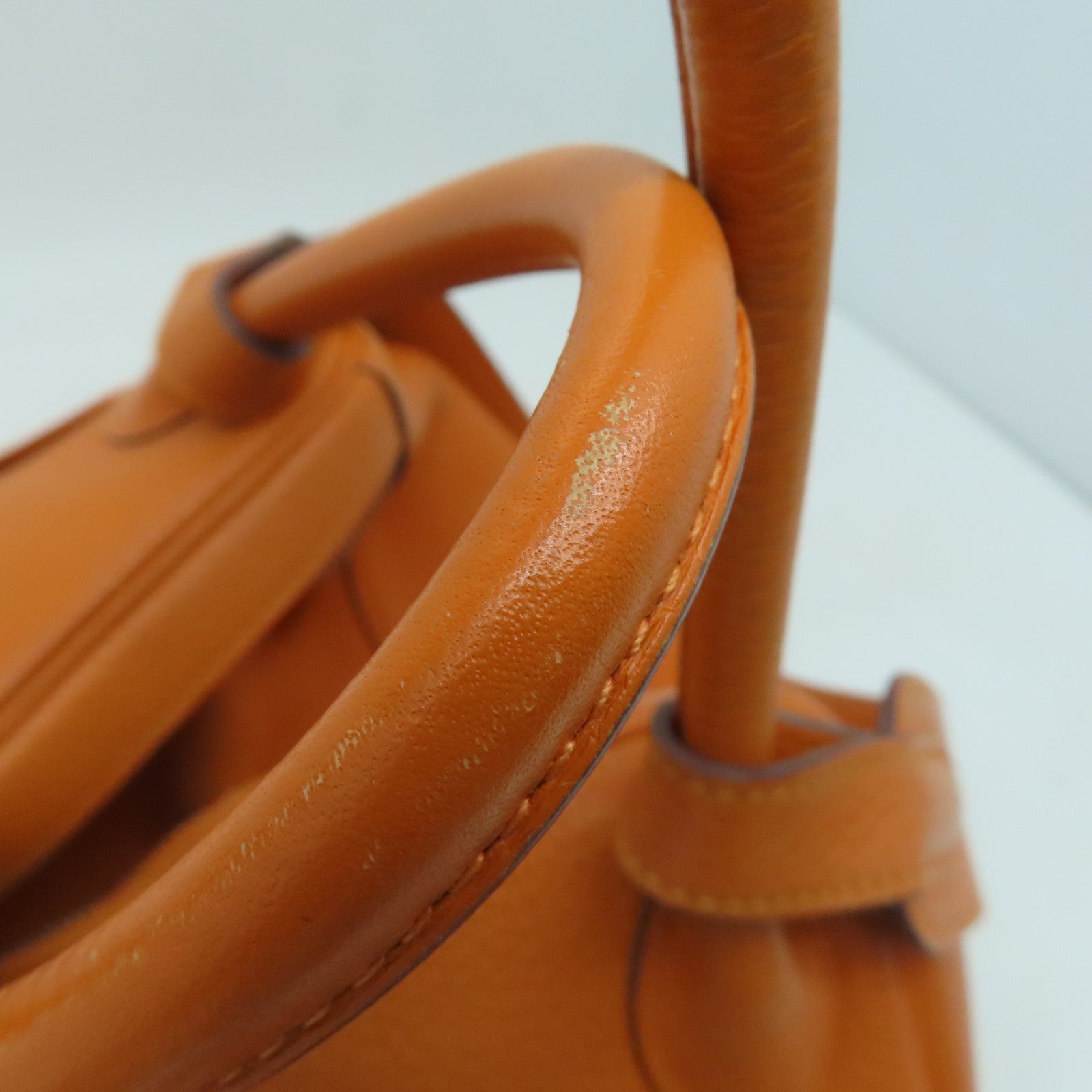 HERMES 【激减优惠】Clemence皮革Lindy 34银扣手挽肩背两用袋Orange/橙色