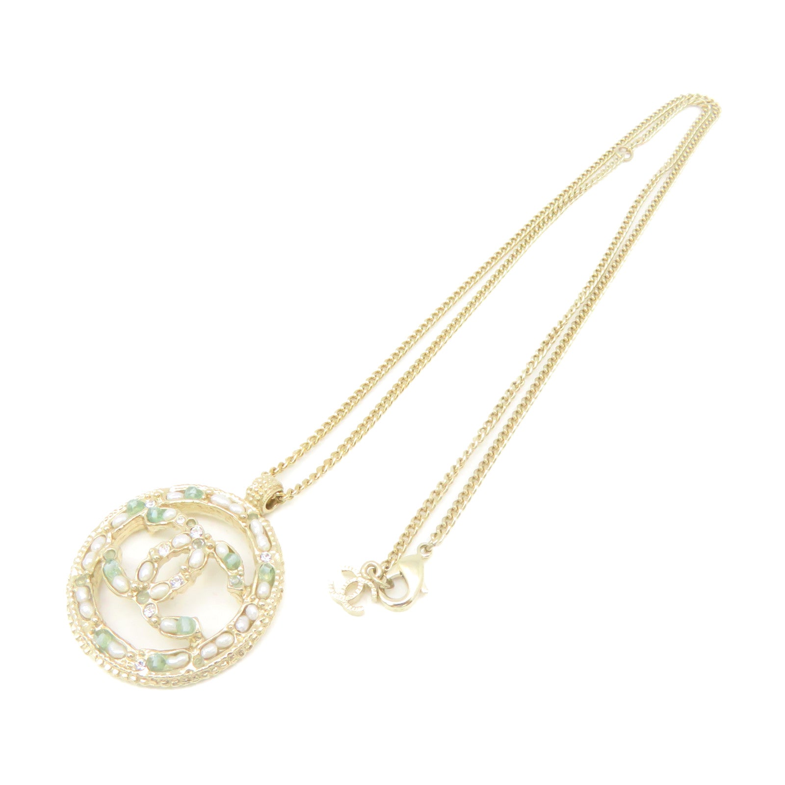CHANEL 金属/PVC CC Necklace项链金色/彩色