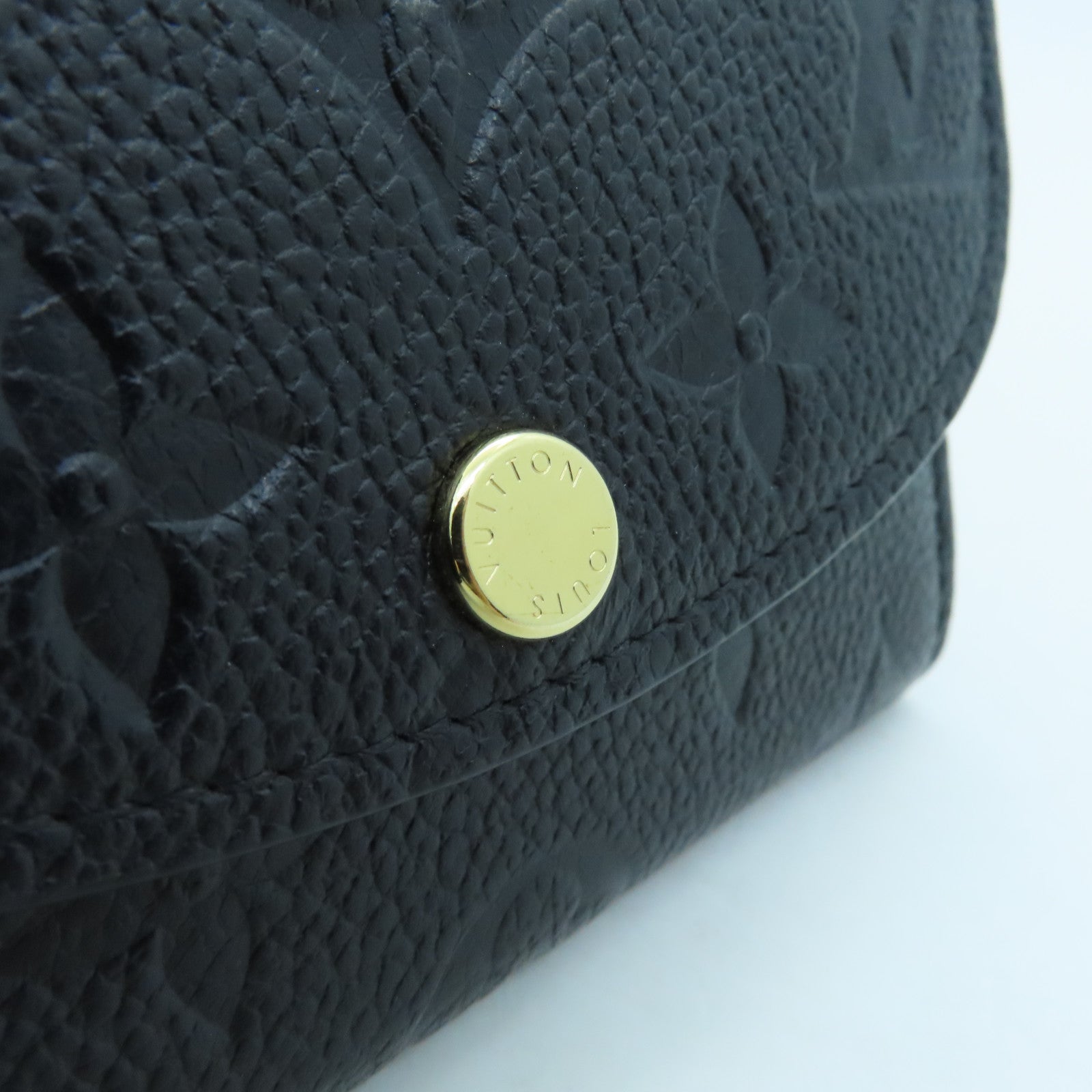 LOUIS VUITTON Monogram Empreinte Rosalie Coin Case Gold Buckle Coin Purse Black
