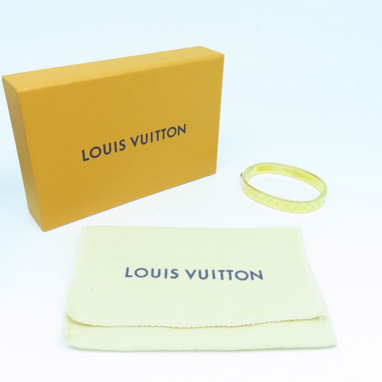 LOUIS VUITTON Brass Nanogram Bracelet手鐲金色