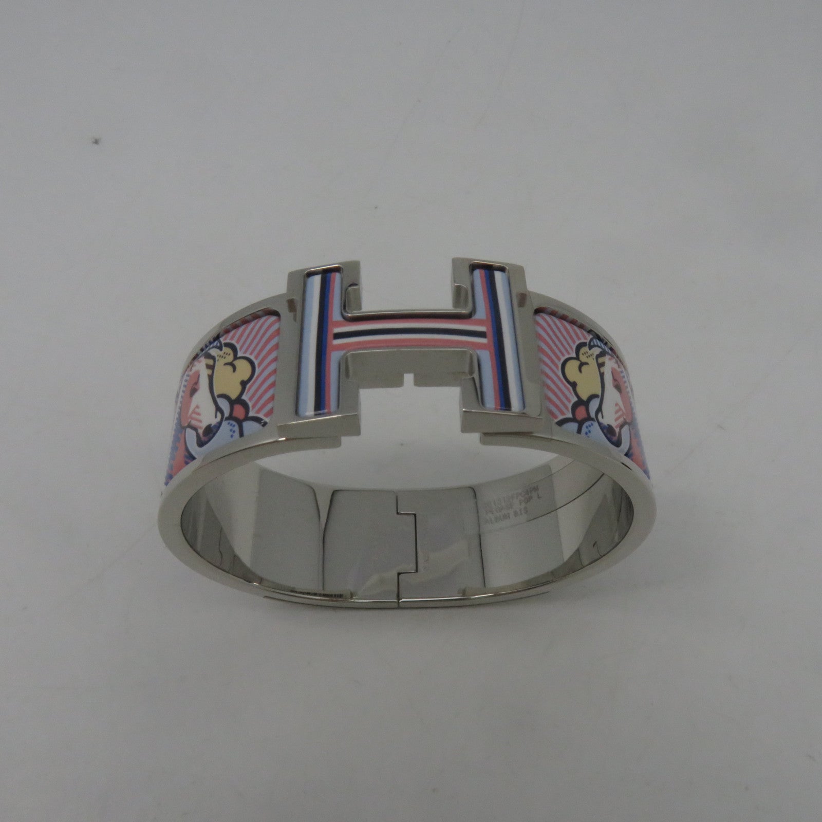 HERMES 金屬Clic-Clac H Bangle手鐲銀色多色