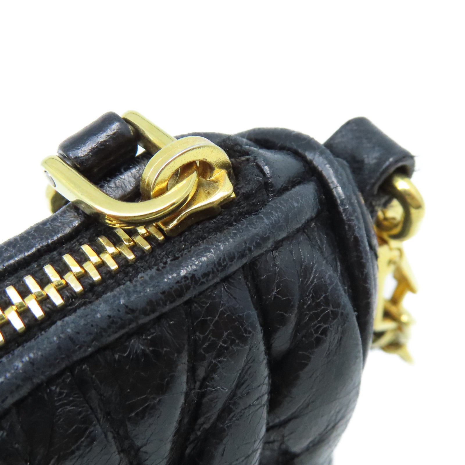 Miu Miu 羊皮皮革Shoulder Bag金扣肩背袋黑色