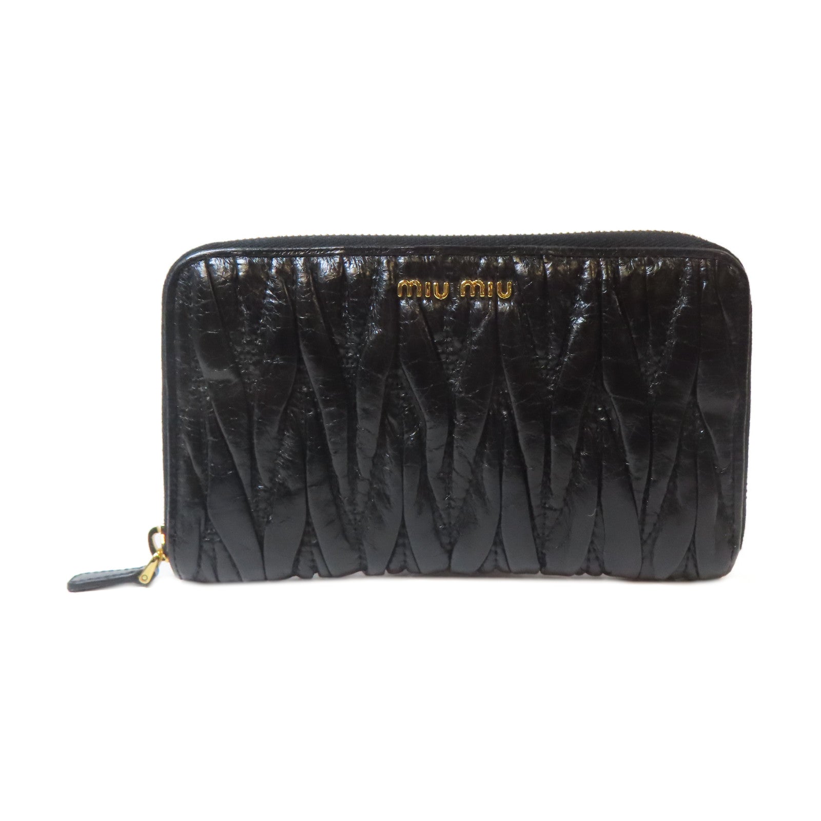 Miu Miu 皮革Long Wallet金扣長錢包黑色