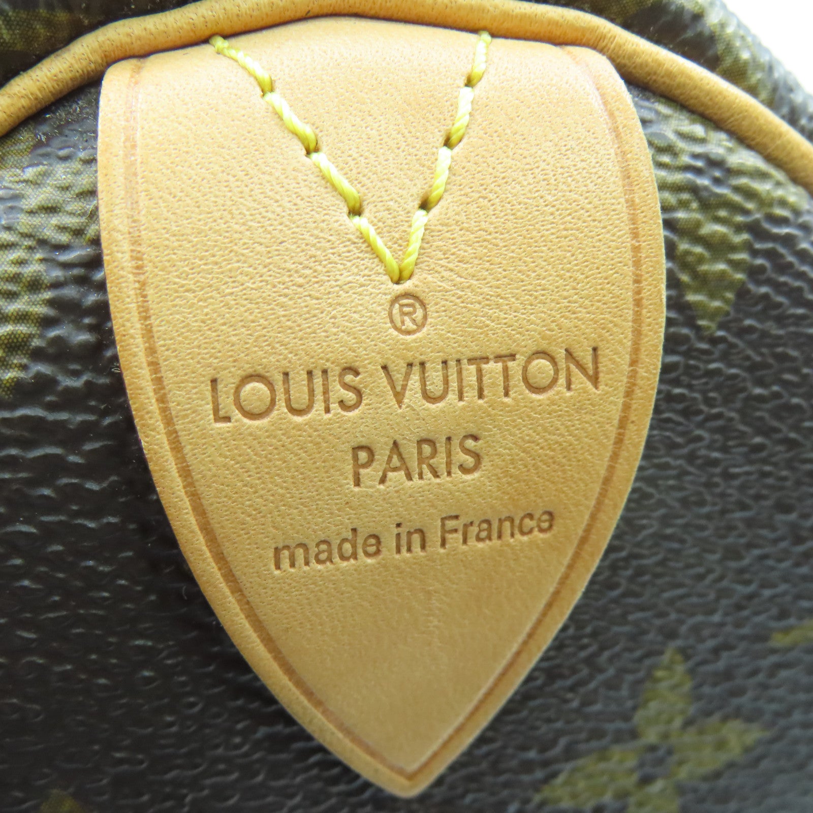 LOUIS VUITTON Monogram Speedy 30 Gold Buckle Bag Brown