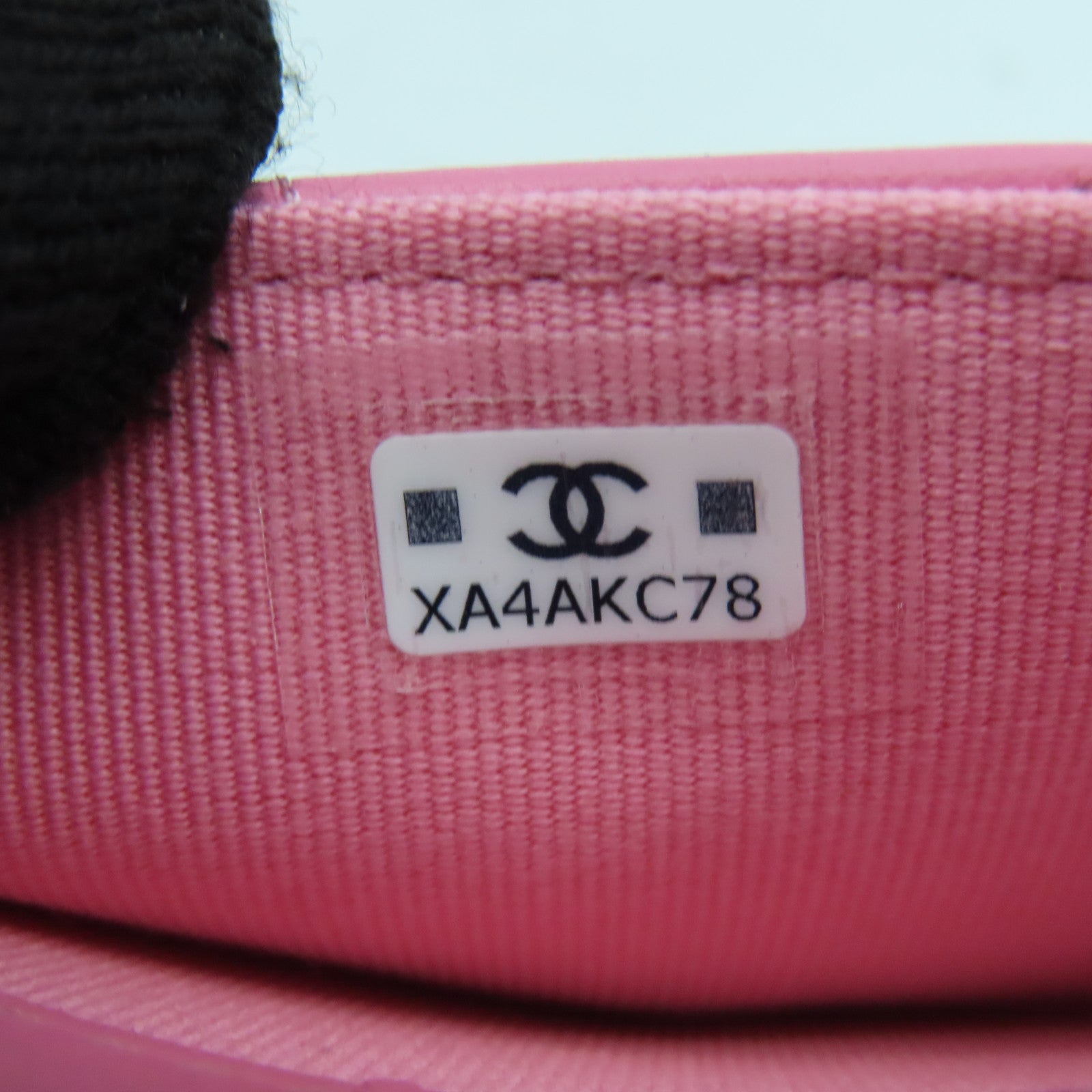 CHANEL 菱格羊皮皮革Card Case金扣卡片套粉紅色