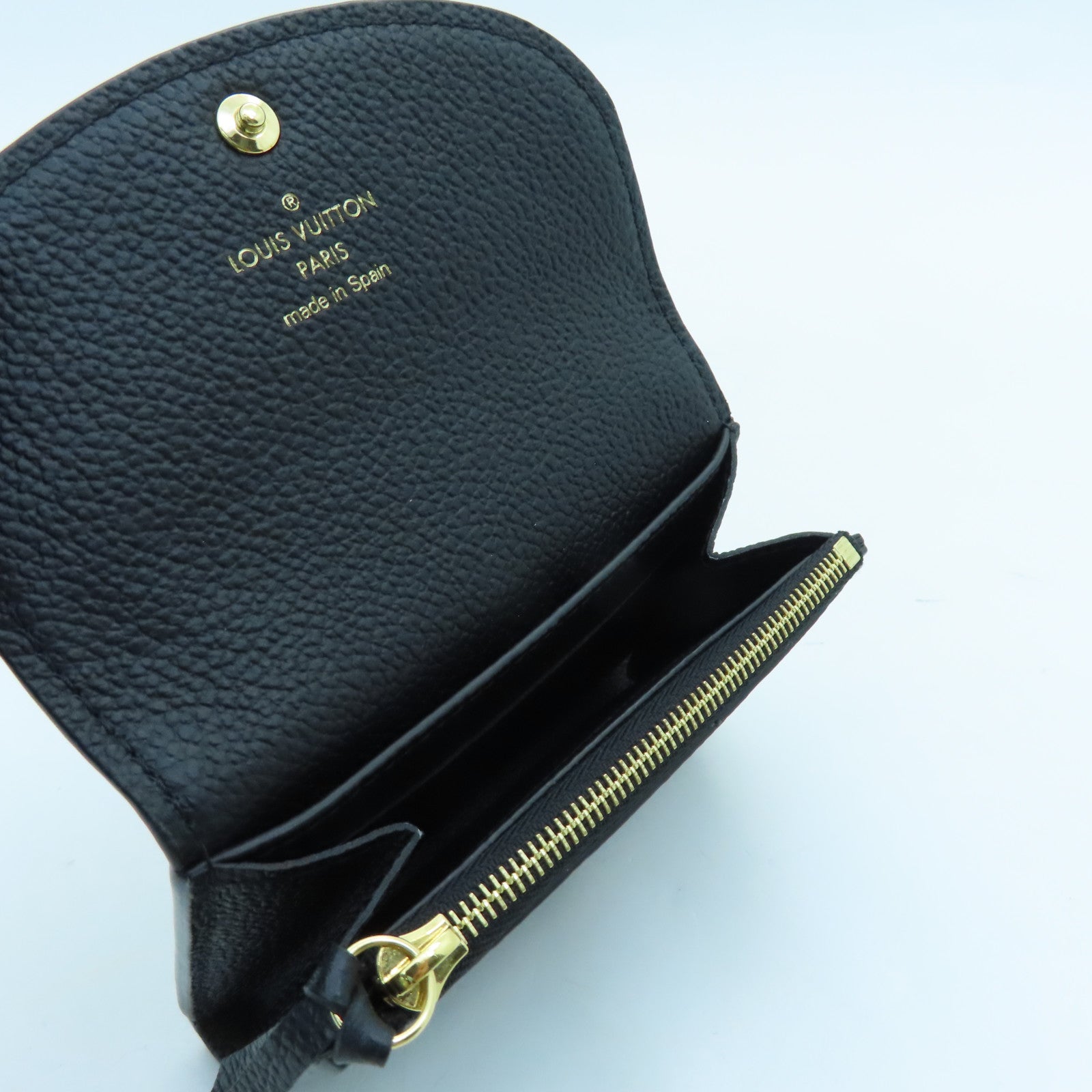 LOUIS VUITTON Monogram Empreinte Rosalie Coin Case Gold Buckle Coin Purse Black