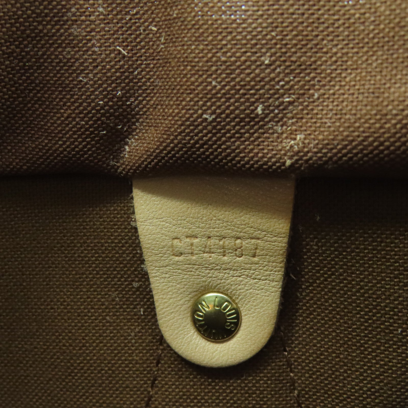 LOUIS VUITTON Monogram Speedy 30 Gold Buckle Bag Brown