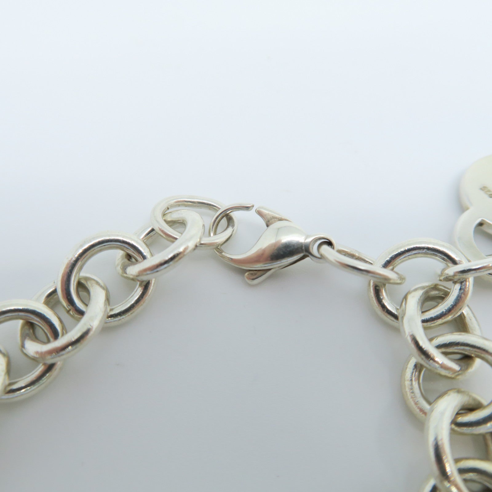TIFFANY&amp;CO 925 Sterling Silver TT Heart Tag Bracelet
