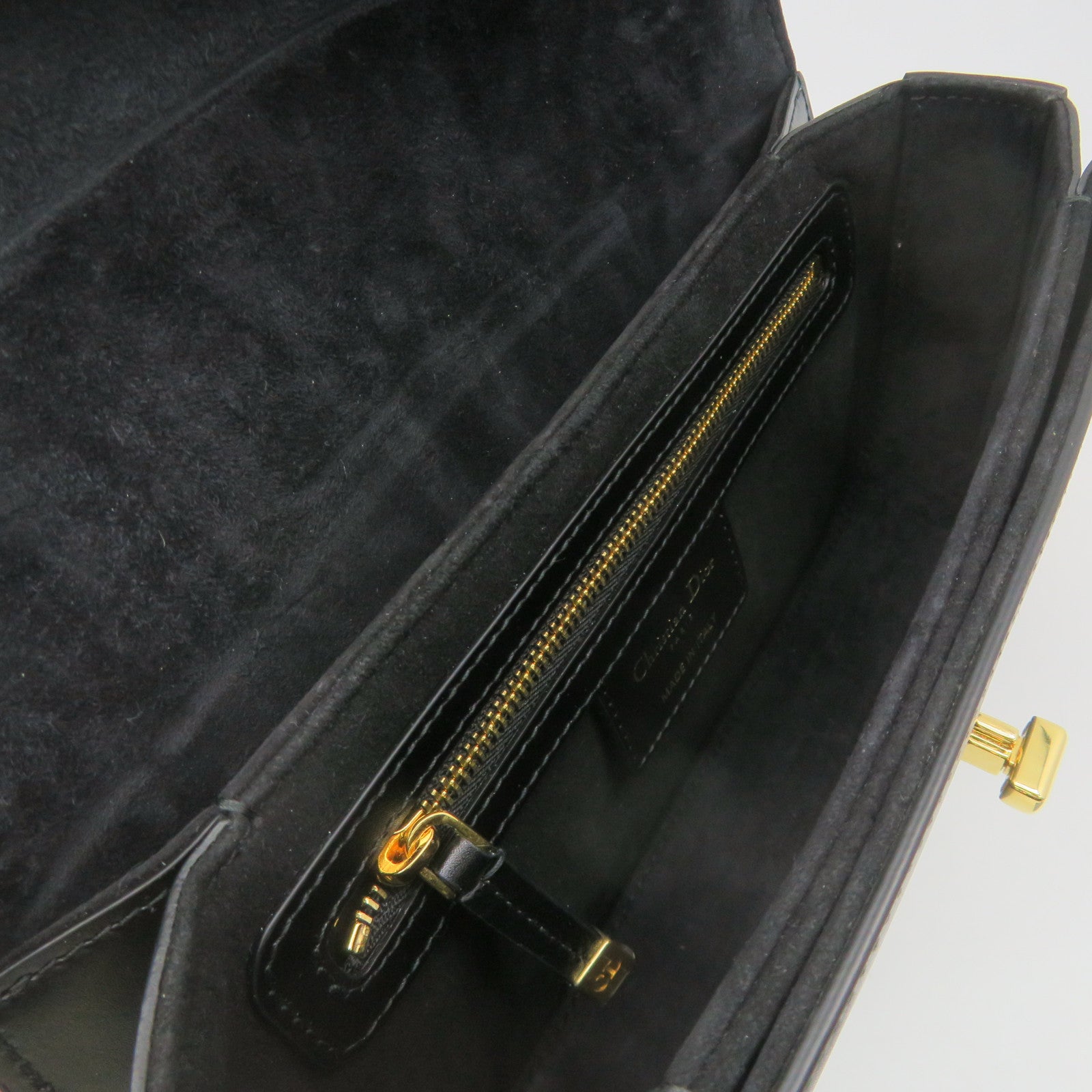 Dior Calfskin Leather 30 Montaigne Avenue Shoulder Bag Chain Strap Shoulder Bag Black