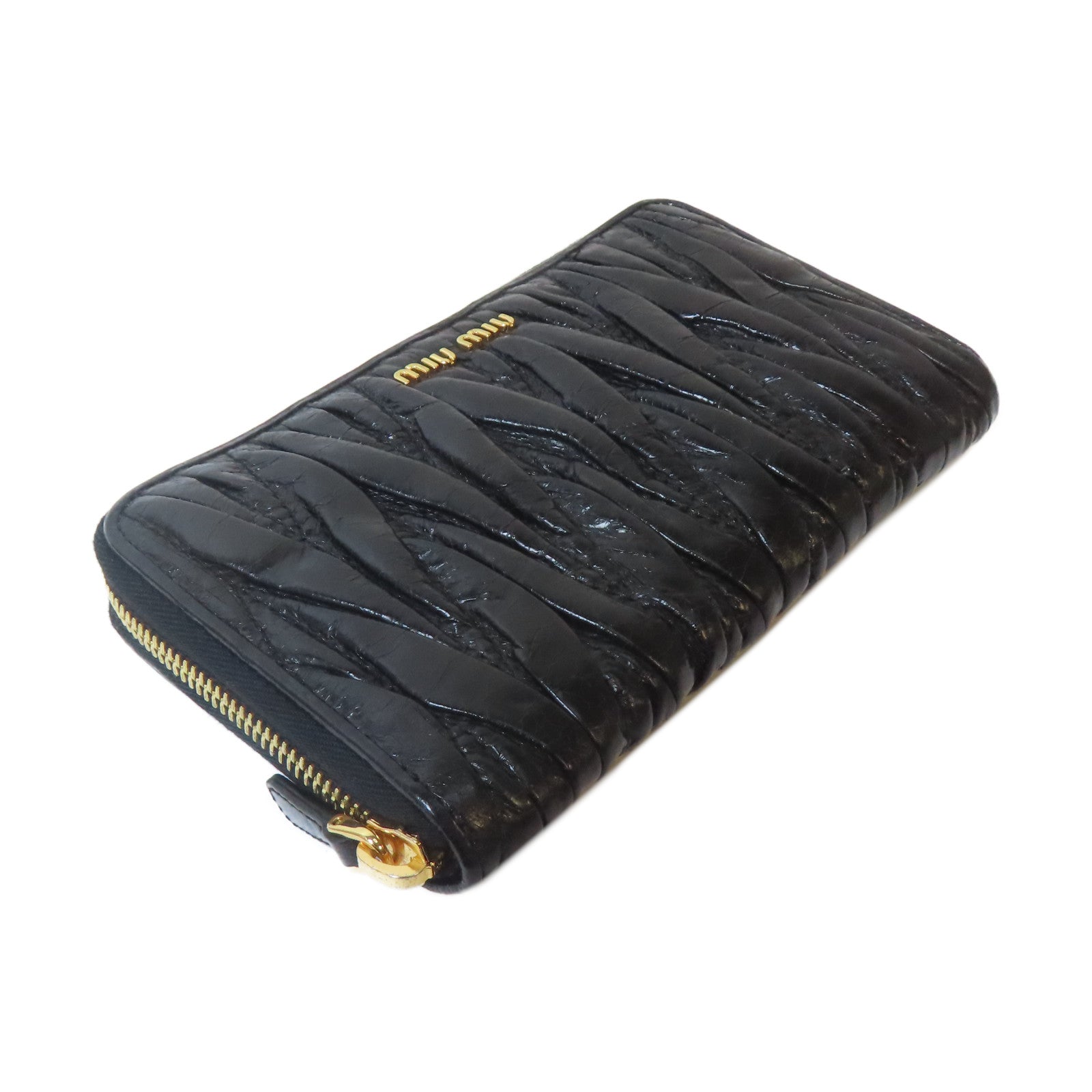Miu Miu 皮革Long Wallet金扣長錢包黑色