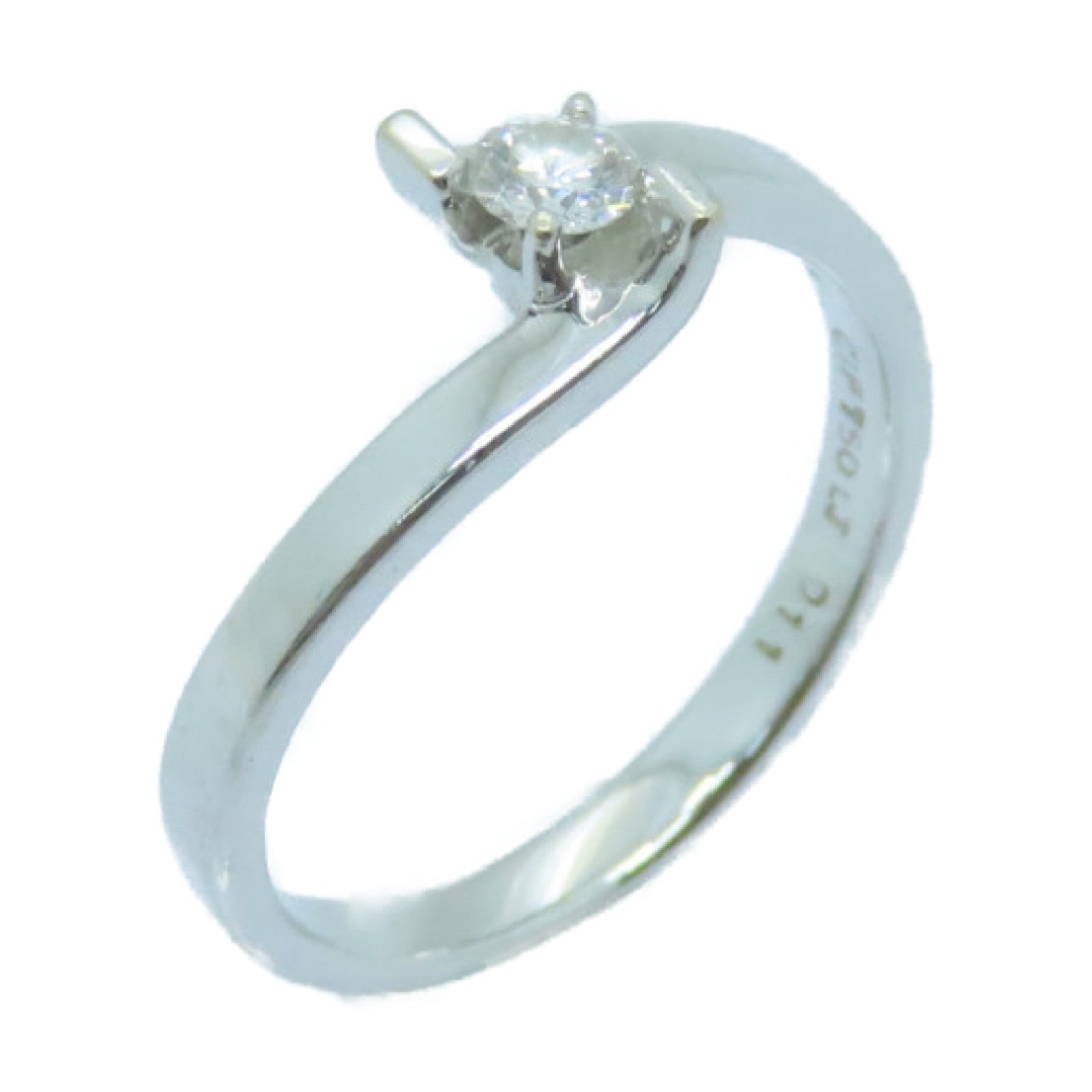 JEWELRY 18K白金Diamond Ring 0.11ct鑽石戒指US#5銀色