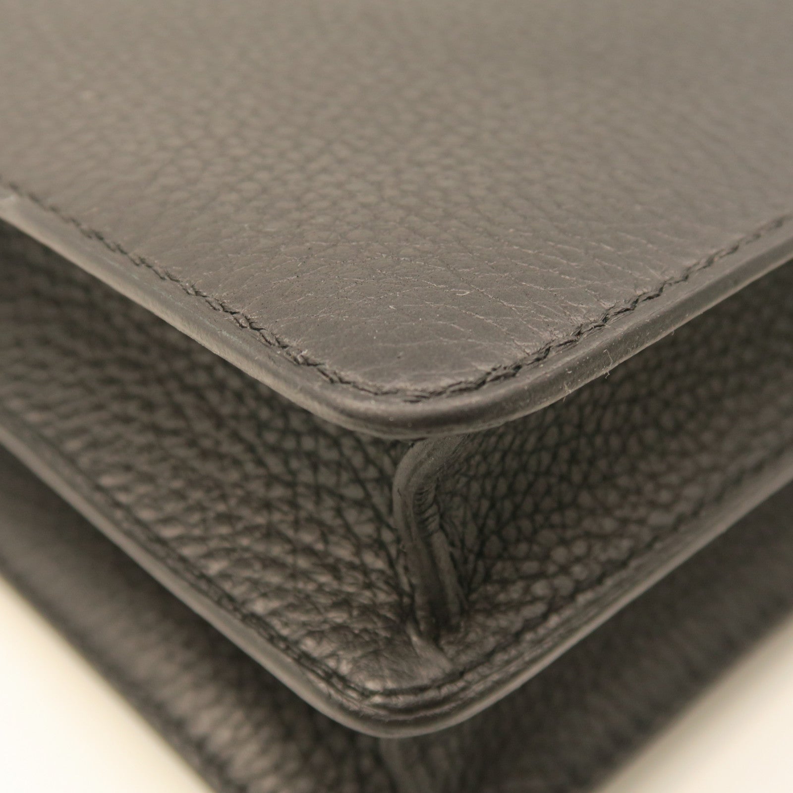 HERMES Clemence皮革Roulis 23银扣肩背袋黑色