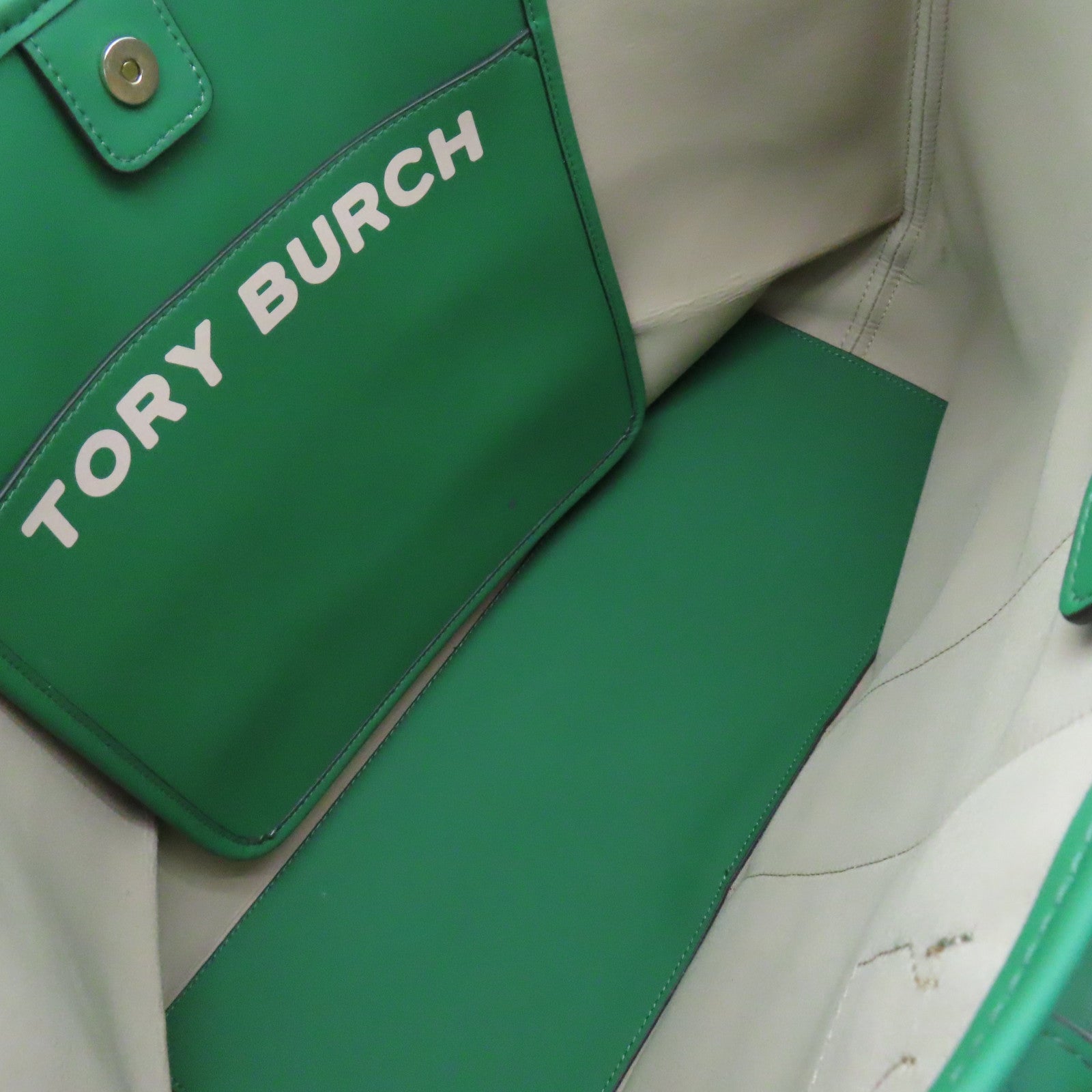 Tory Burch 塗層帆布Tote Bag肩背袋綠色
