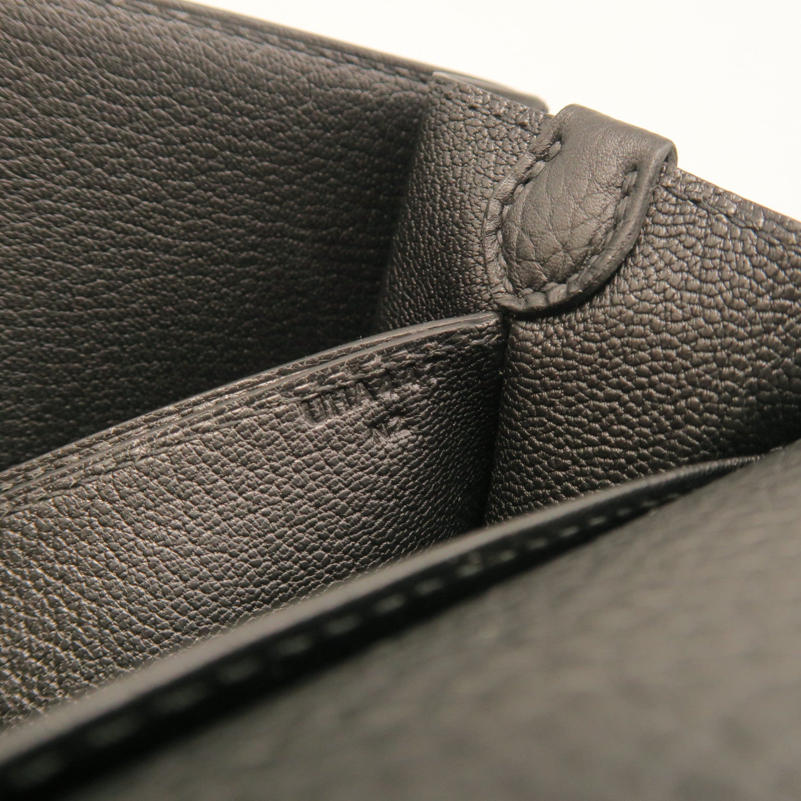 HERMES Clemence皮革Roulis 23银扣肩背袋黑色