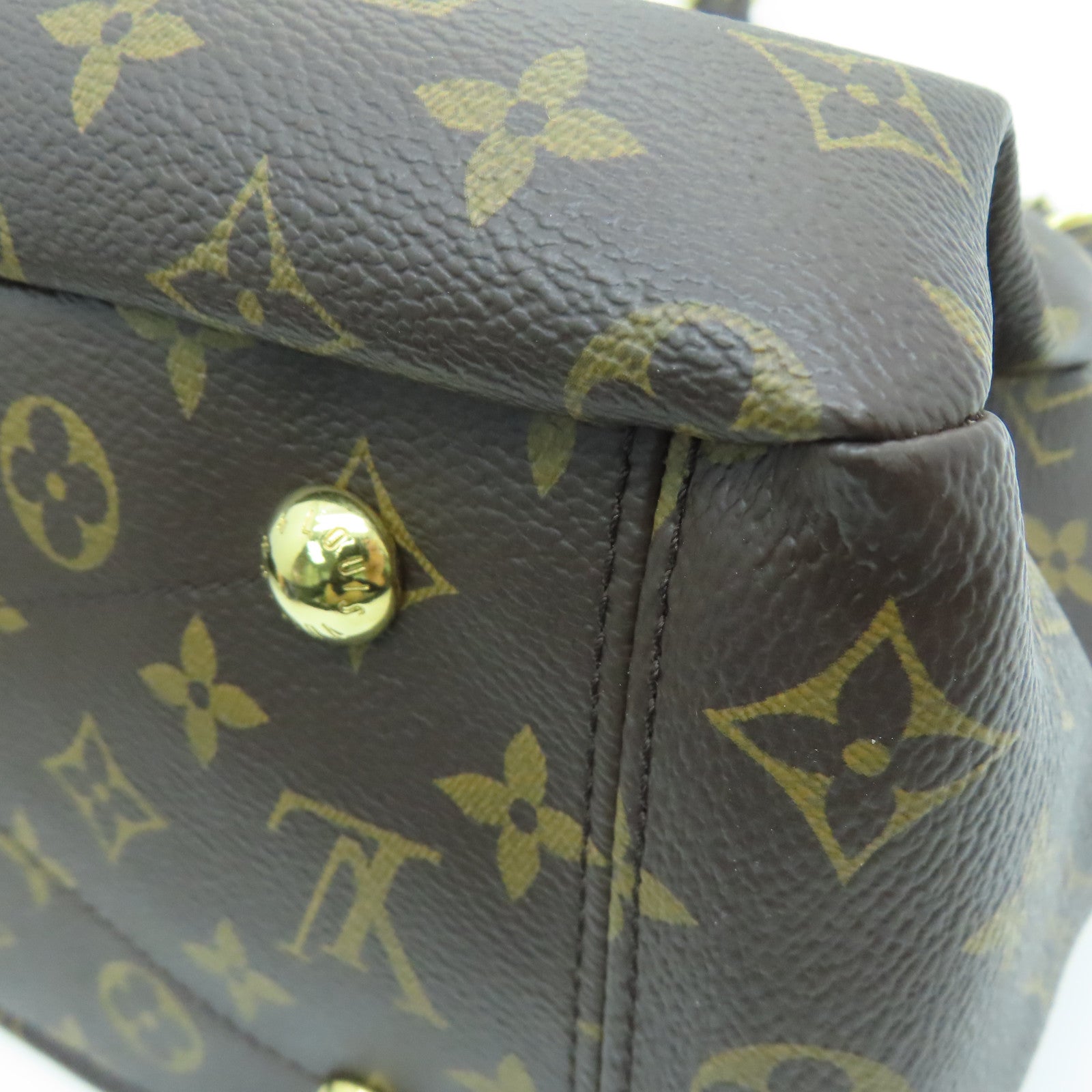 LOUIS VUITTON Monogram Pallas MM金扣手挽肩背两用袋啡色/红色