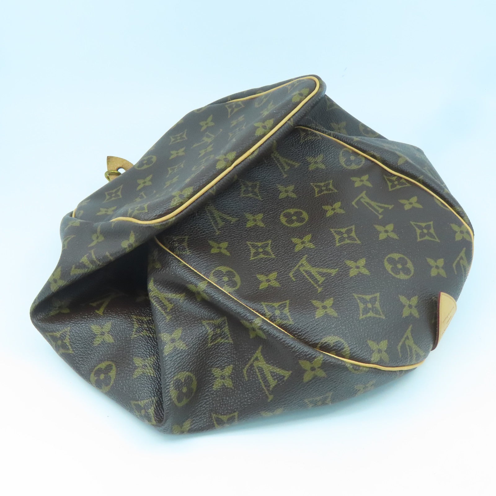 LOUIS VUITTON Monogram Speedy 30 Gold Buckle Bag Brown