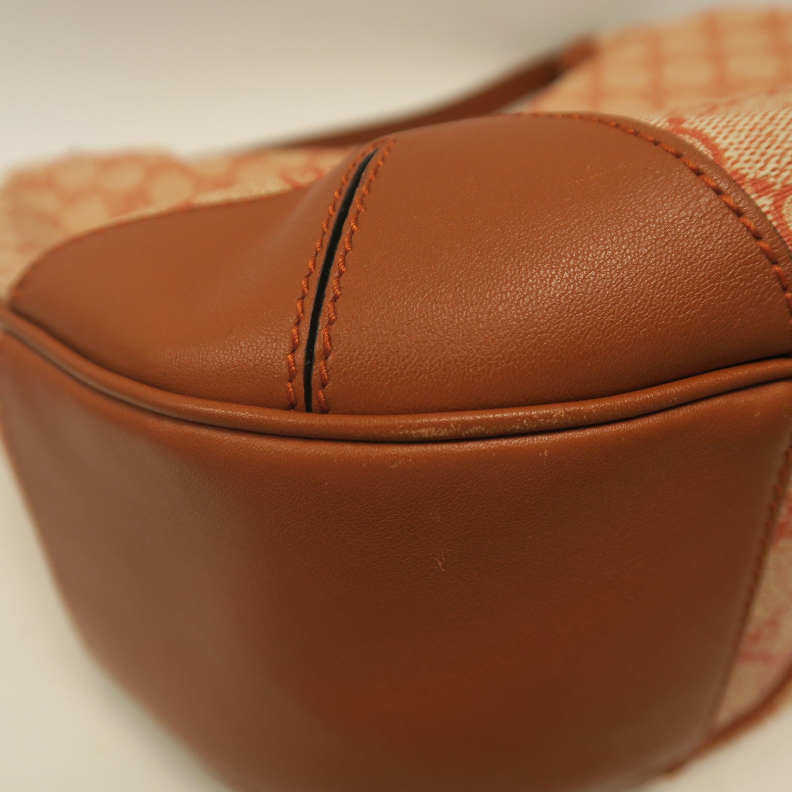 GUCCI 塗層帆布Shoulder Bag金扣肩背袋橙色