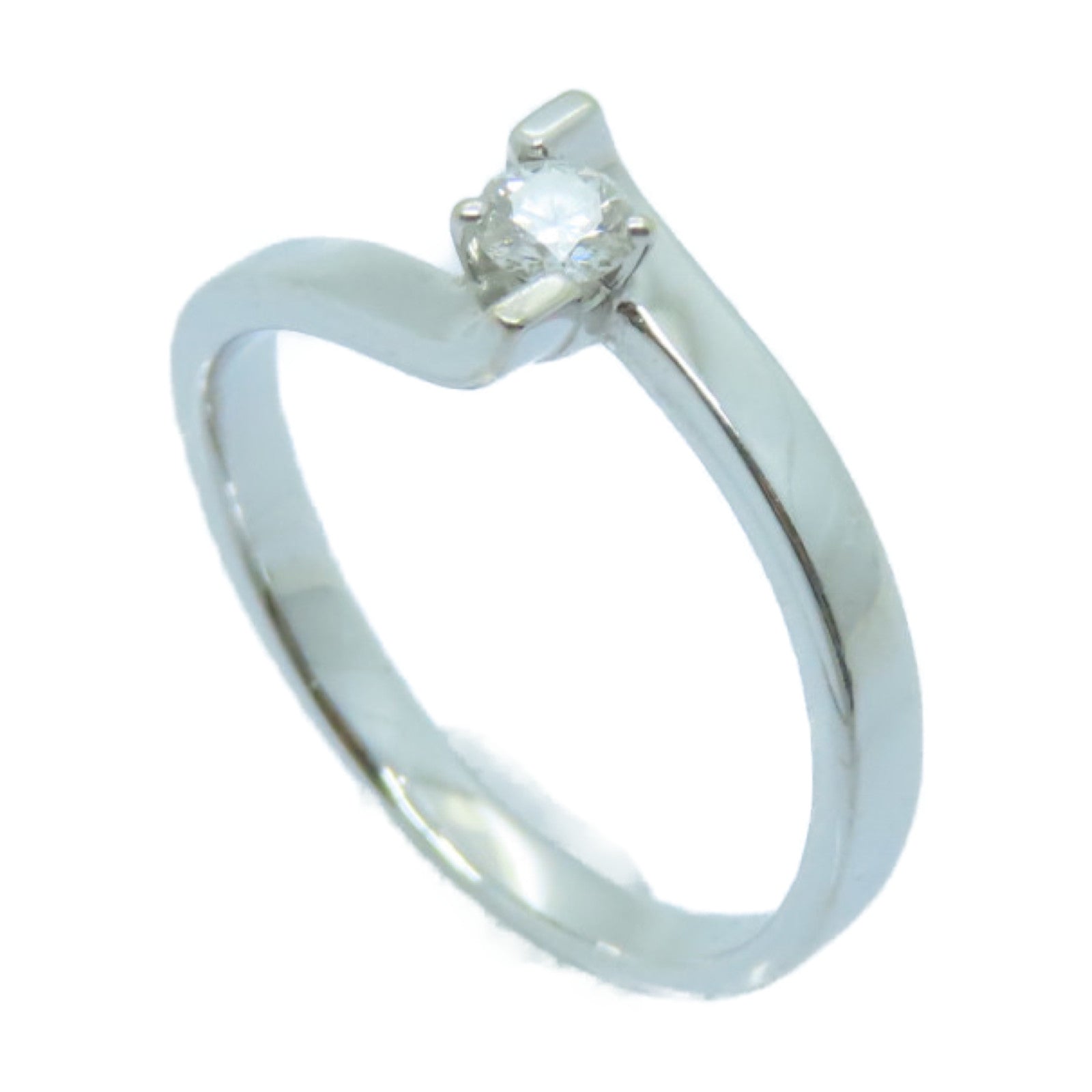 JEWELRY 18K白金Diamond Ring 0.11ct鑽石戒指US#5銀色