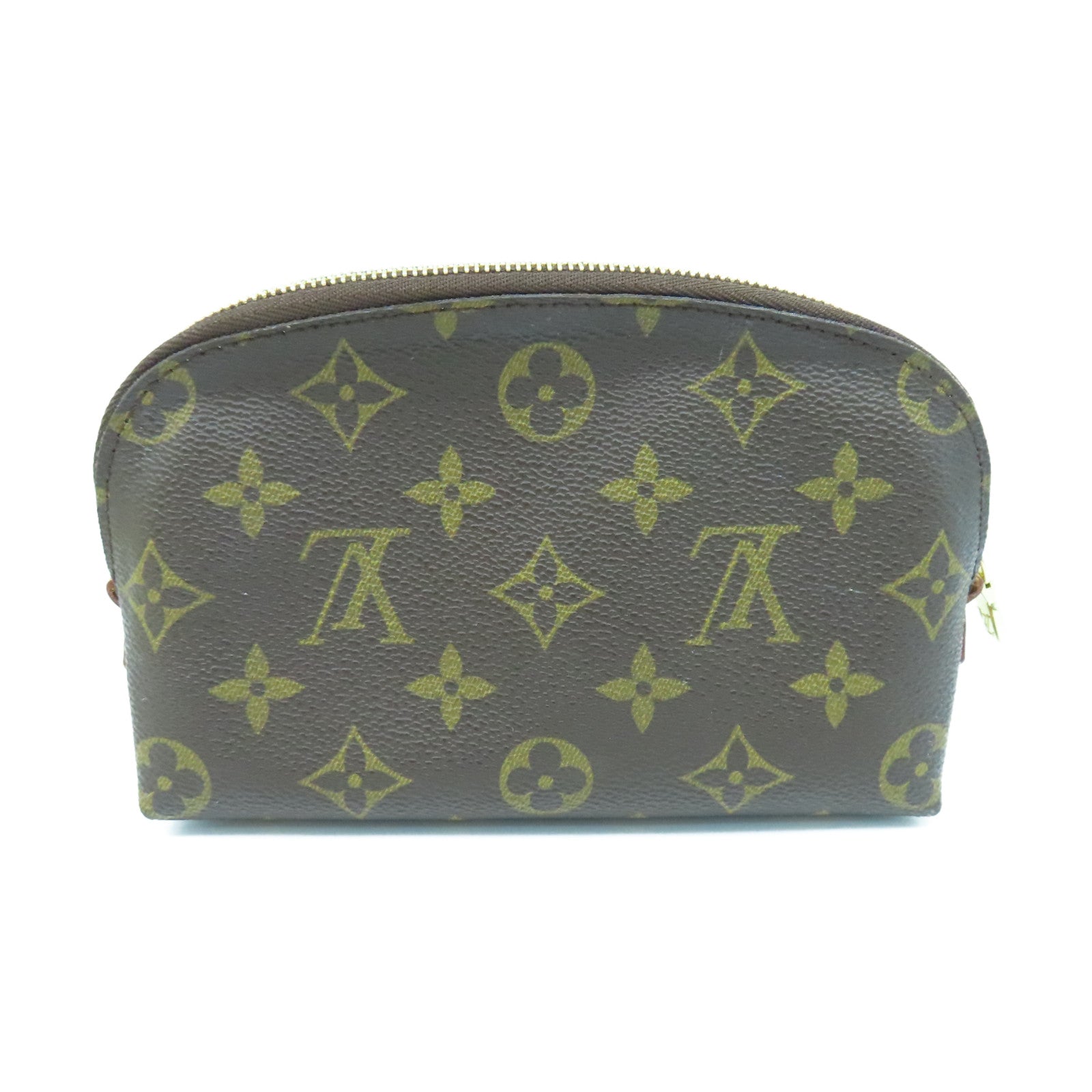 LOUIS VUITTON Monogram Cosmetic Pouch金扣手拿包棕色