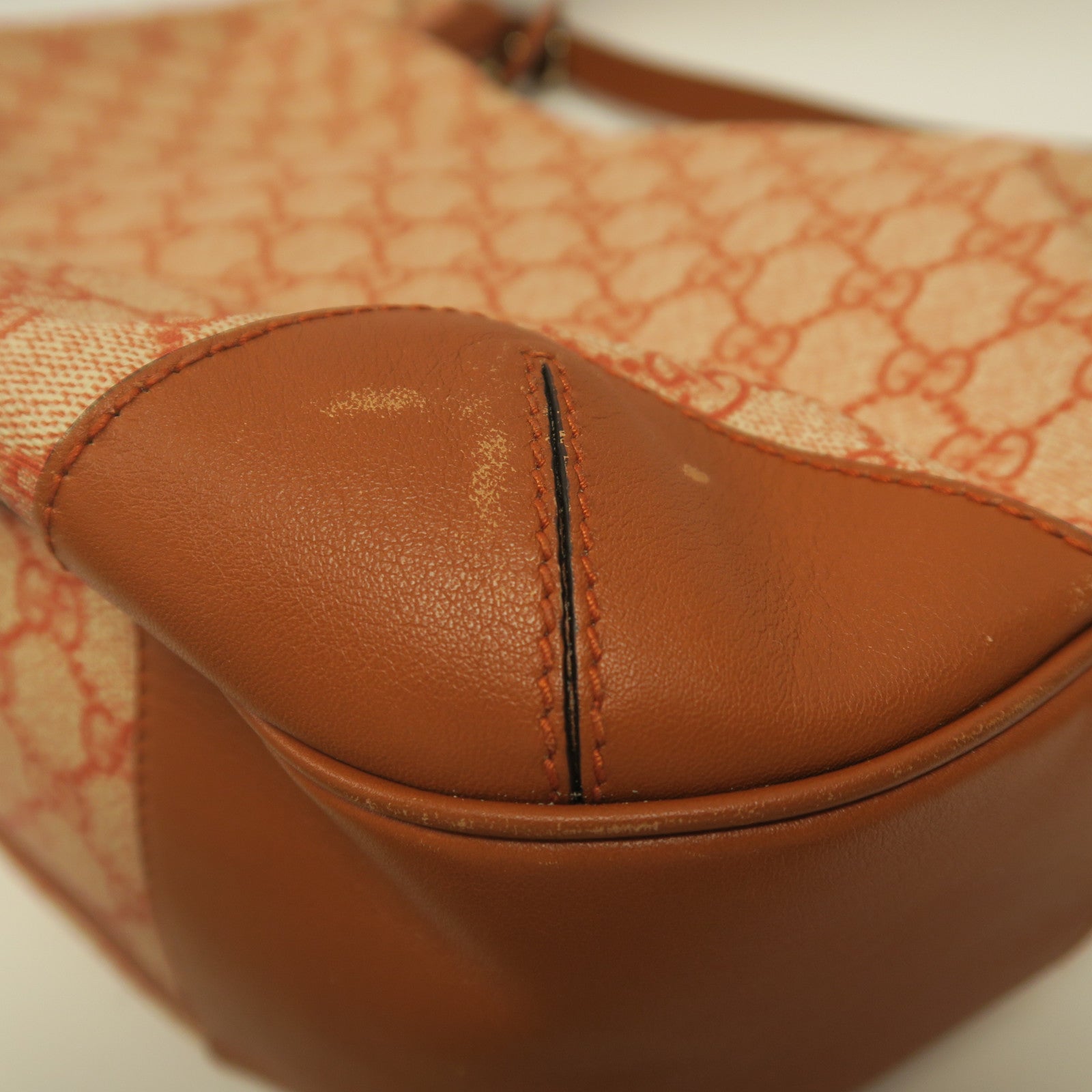 GUCCI 塗層帆布Shoulder Bag金扣肩背袋橙色