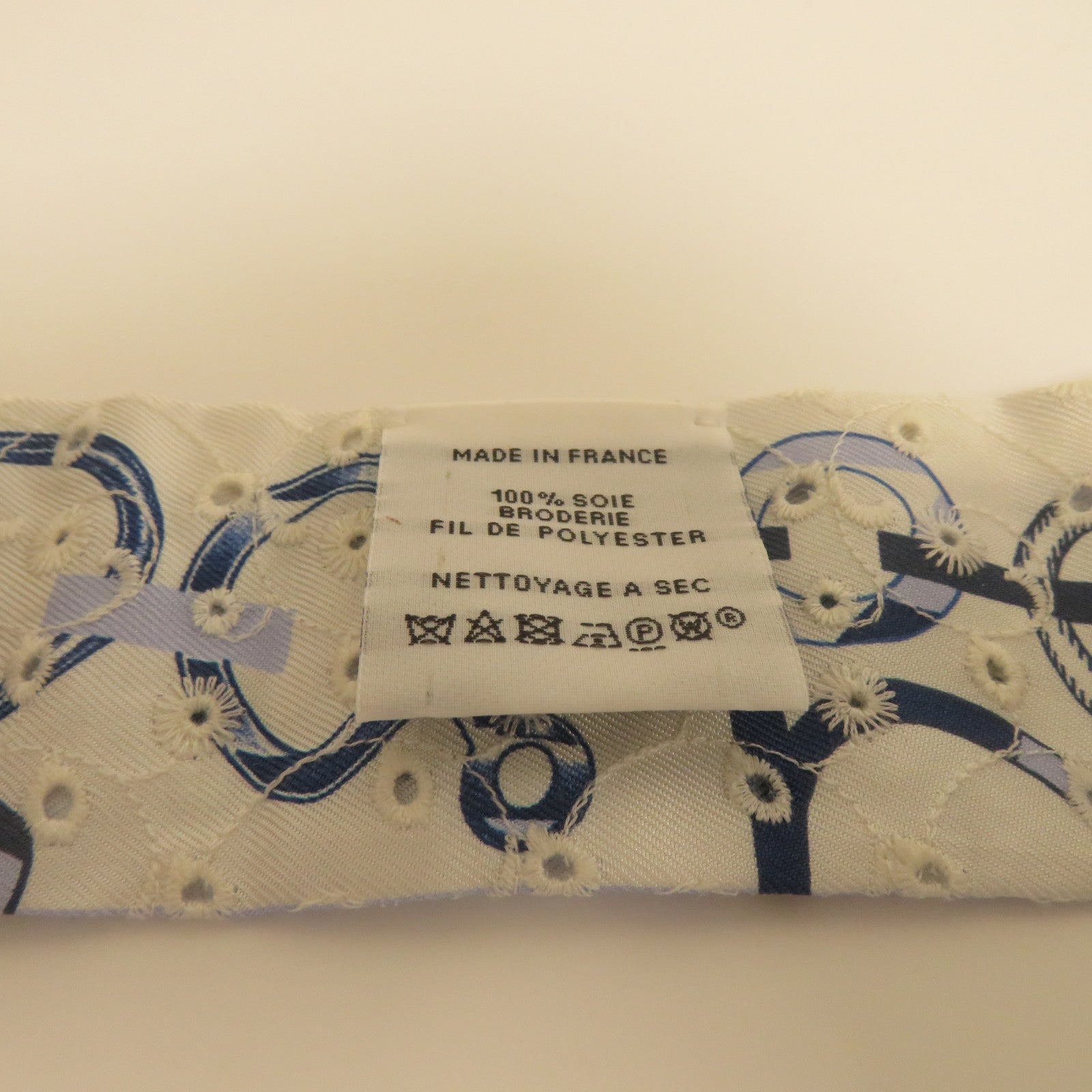 HERMES 絲質Twilly Silk Blue White絲巾藍色/白色