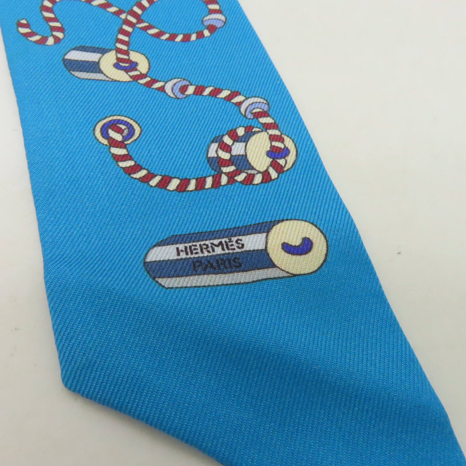 HERMES 【激減優惠】絲質Twilly絲巾藍色/彩色
