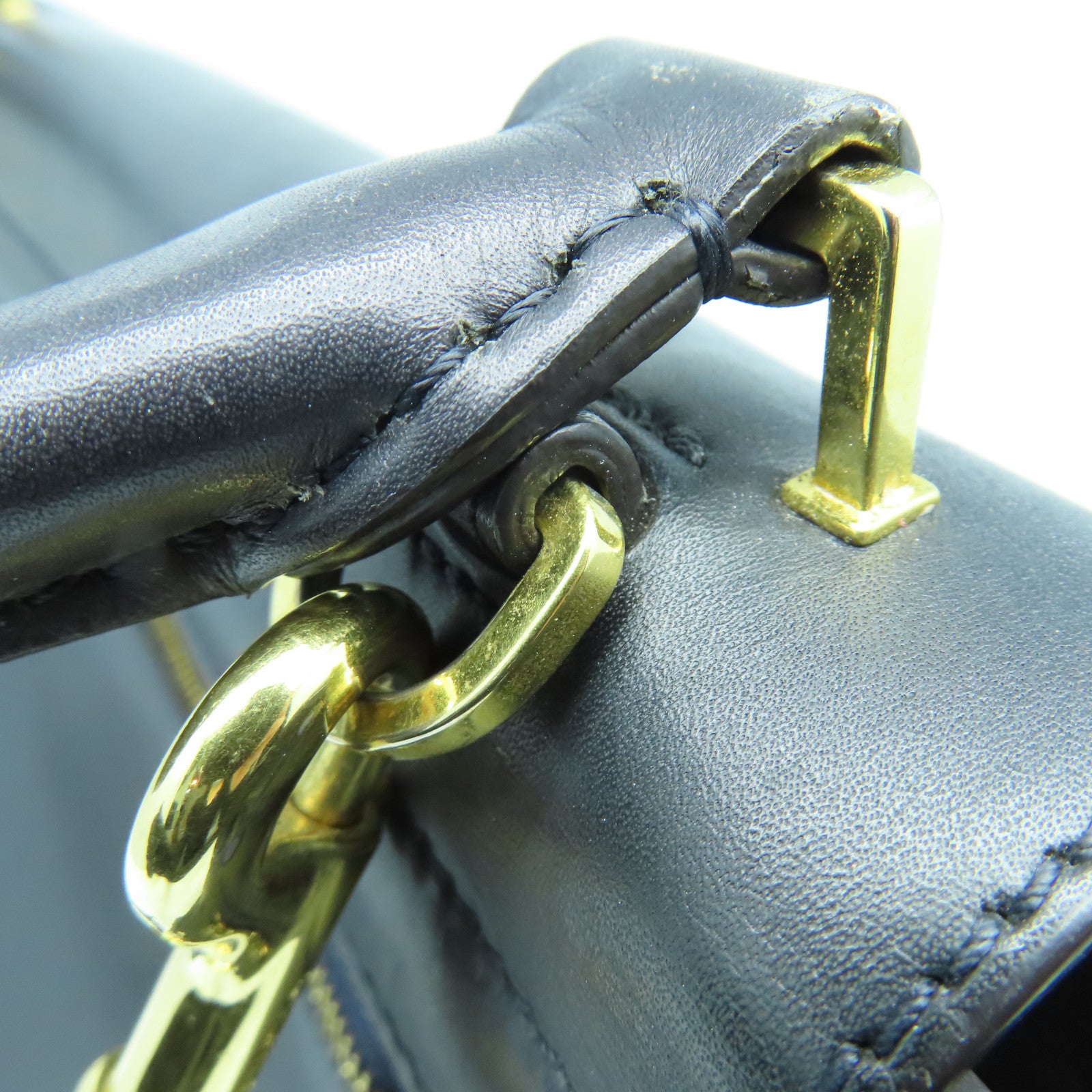 CELINE 牛皮皮革Trapeze金扣手挽肩背两用袋黑色/灰色
