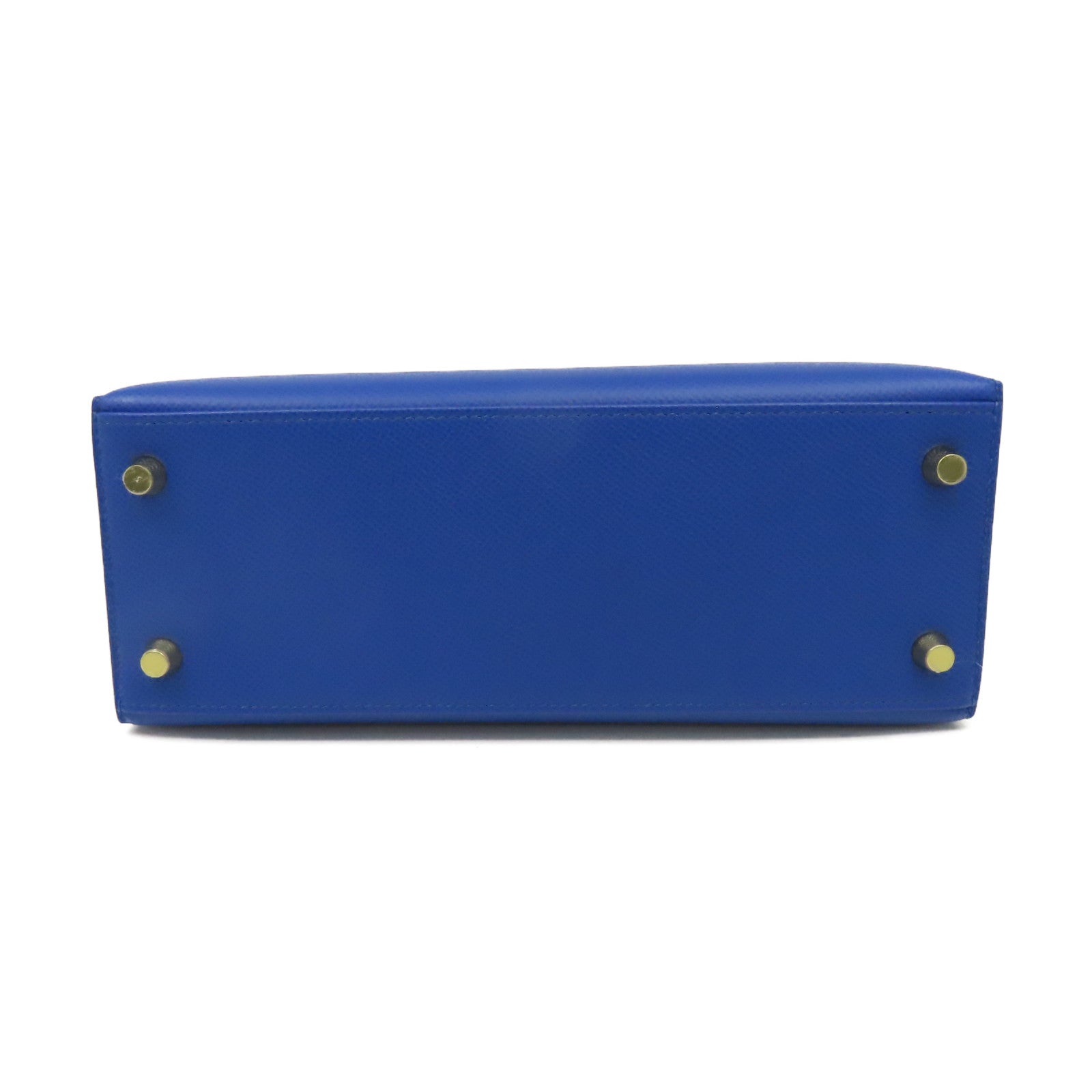 HERMES Epsom皮革Kelly 25 Sellier金扣手挽肩背兩用袋Bleu France法國藍色