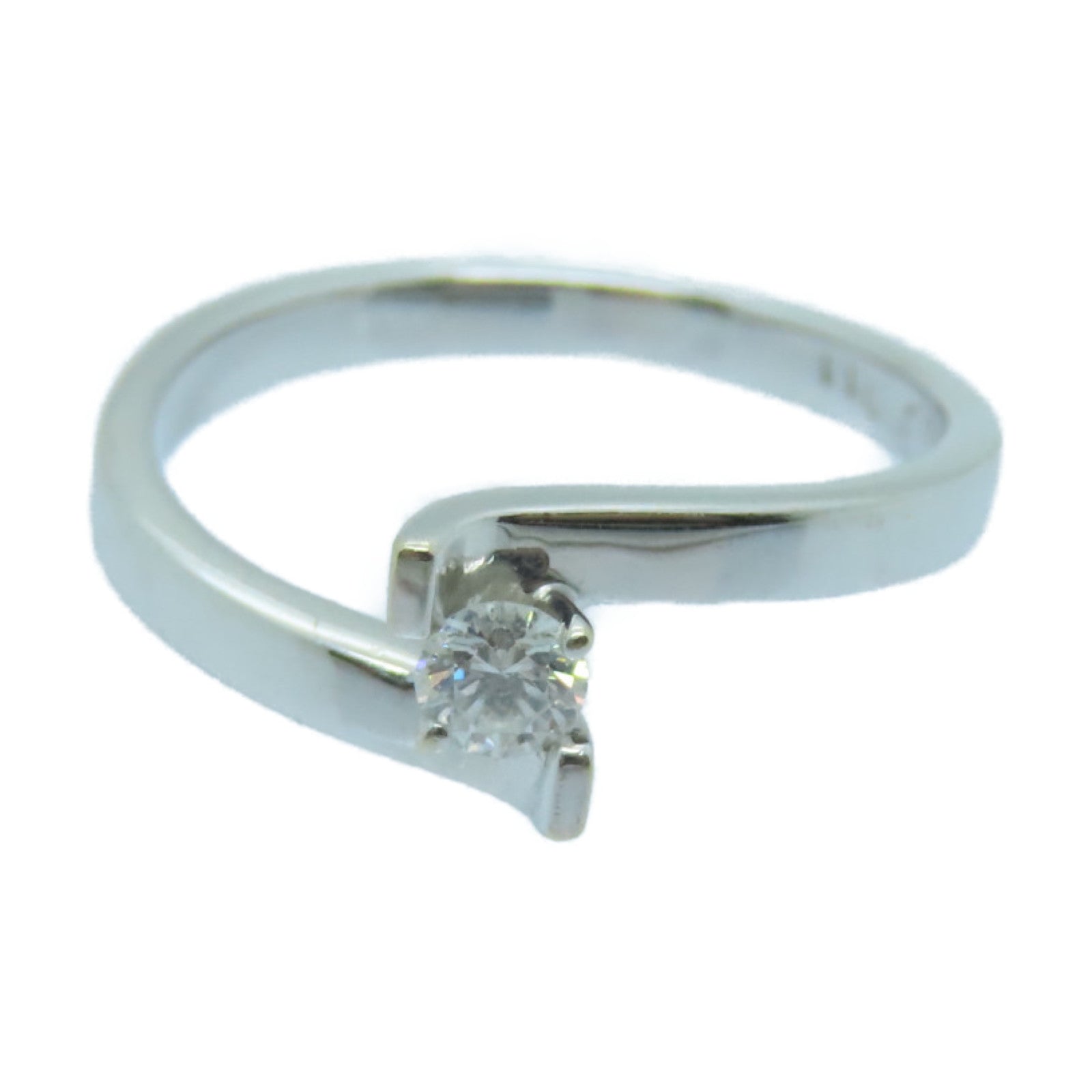 JEWELRY 18K白金Diamond Ring 0.11ct鑽石戒指US#5銀色